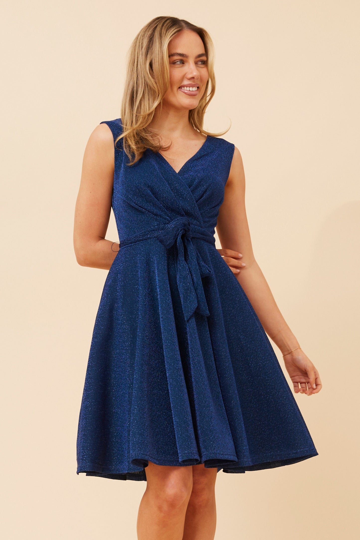 Sarah Glitter Party Dress - Navy D509693