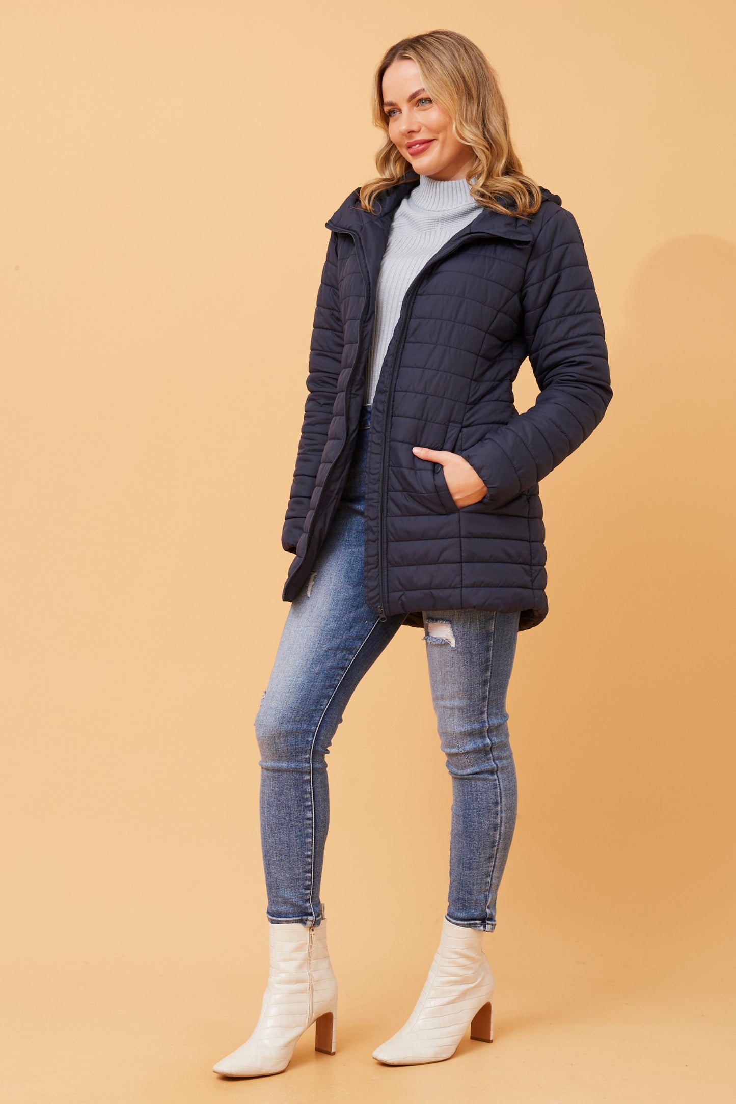 Jackie Puffer Jacket J513081 Navy