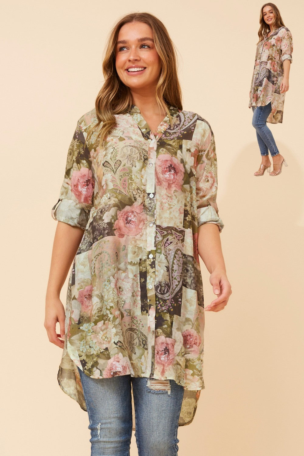 Claire Tunic Shirt T526698 Olive