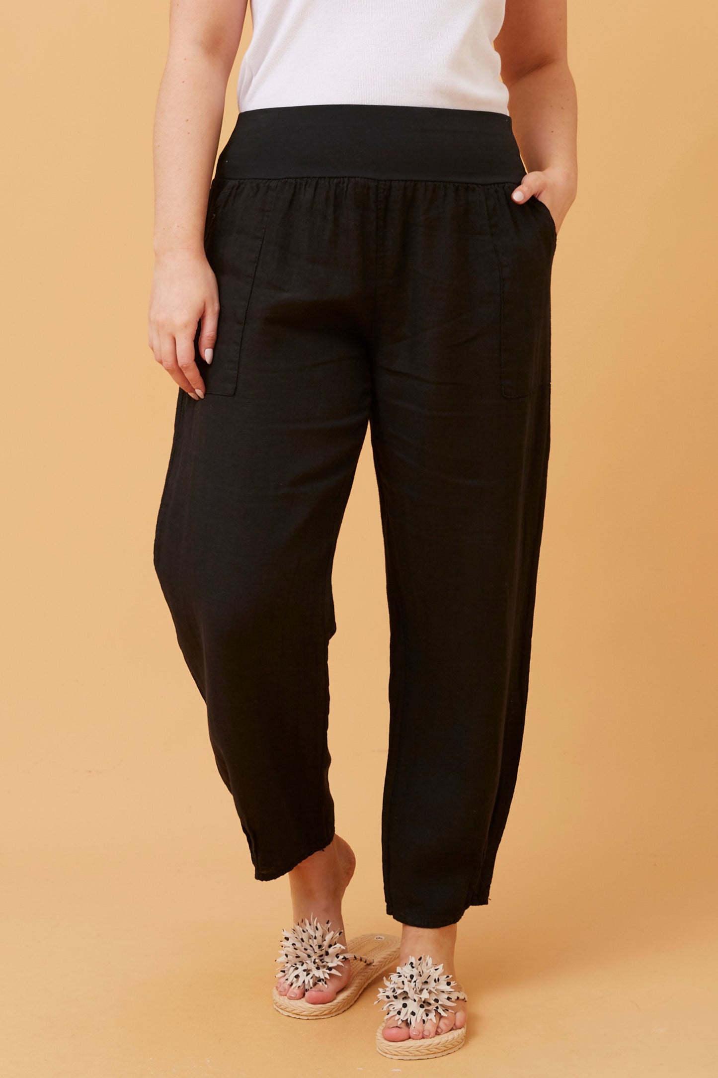 Linen Italian Pant P516694 Black