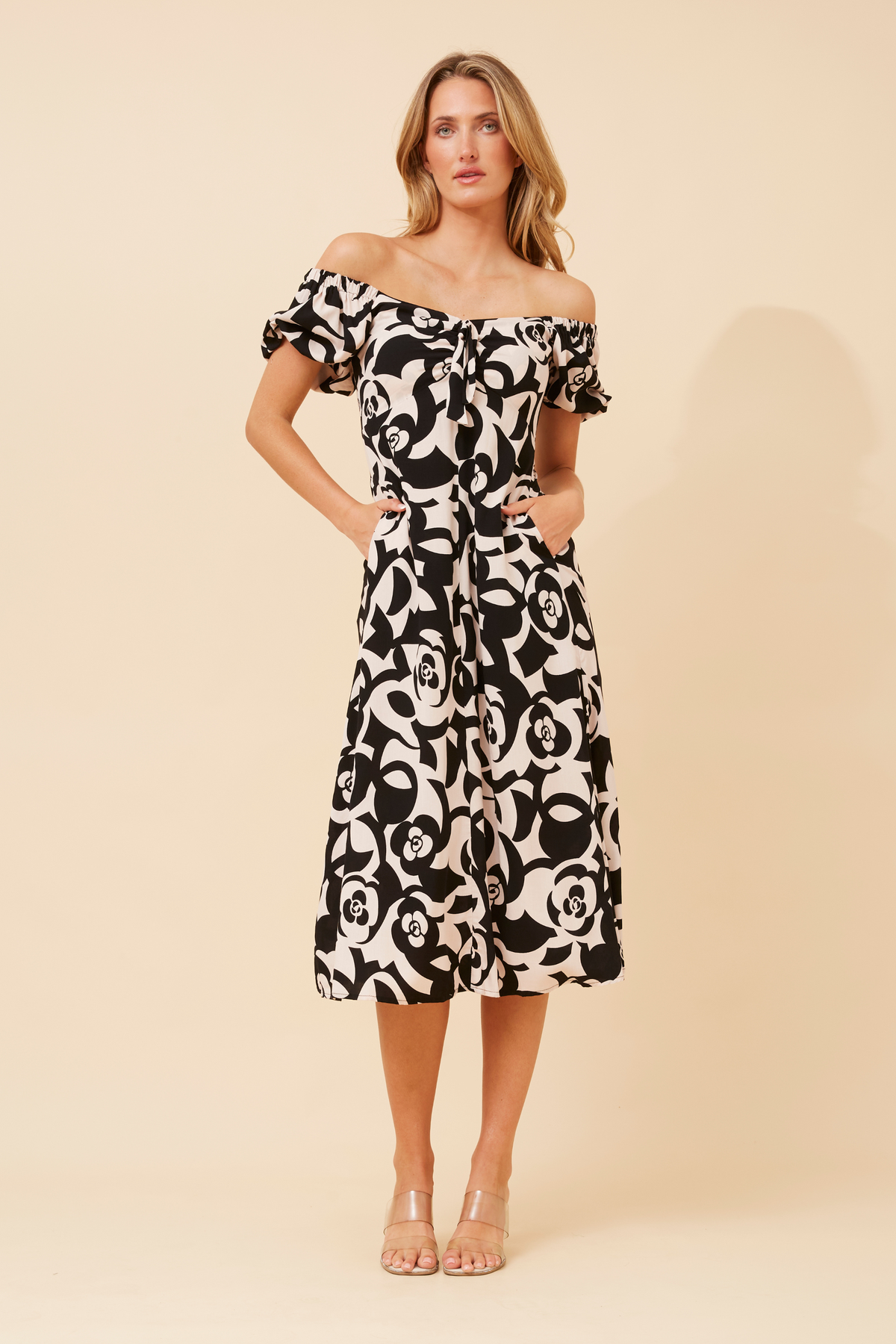 Anne Front Bow Dress D520356 Black