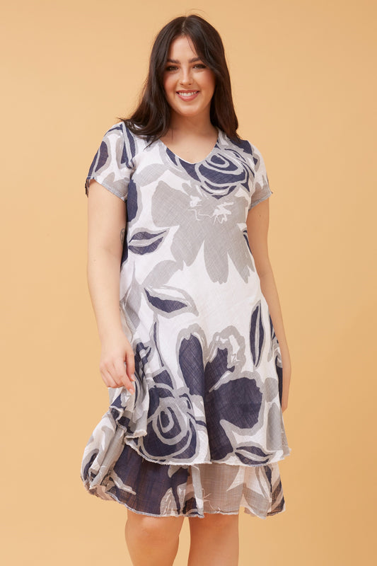 Maddie Double Layer Floral Dress D519108