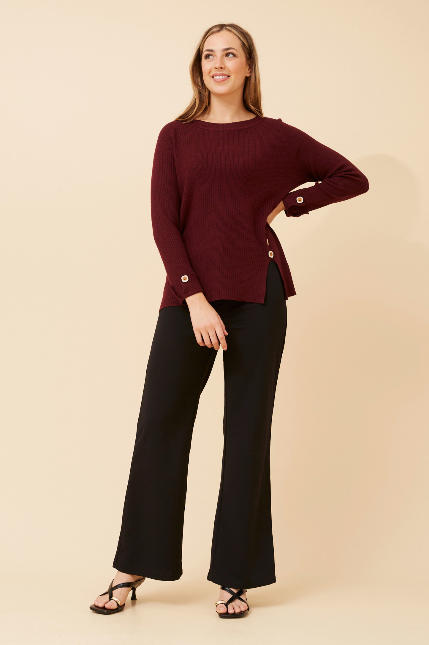 Ivie Rib Knit KP524500 Burgundy