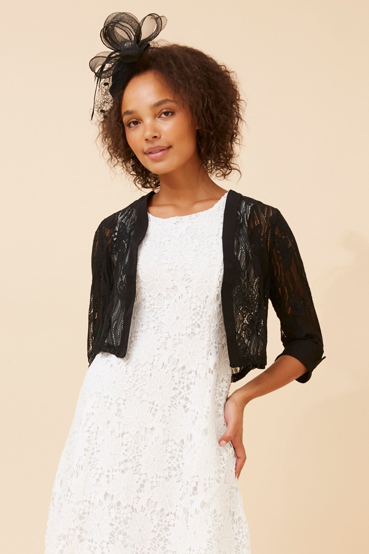 Lace Short Cardigan C523882 Black