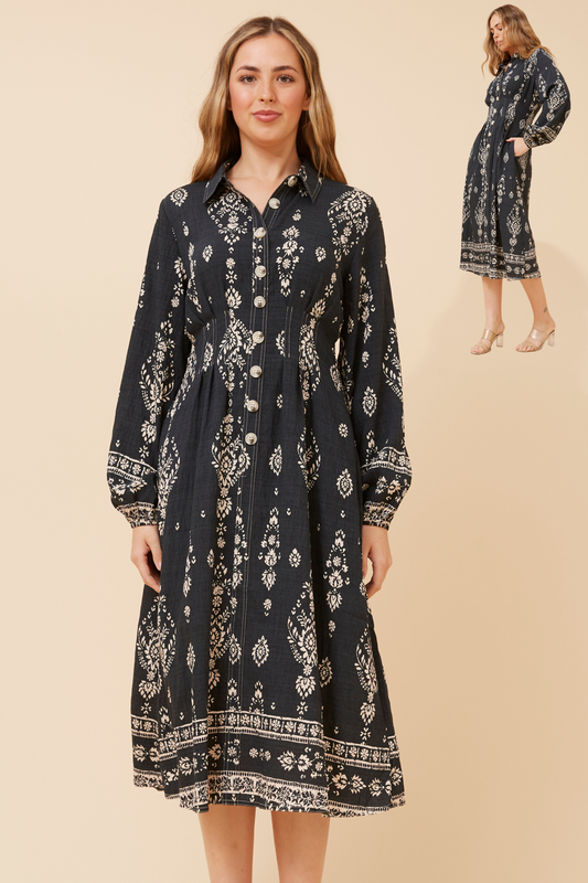Eowyn Abstract Printed Dress D525219