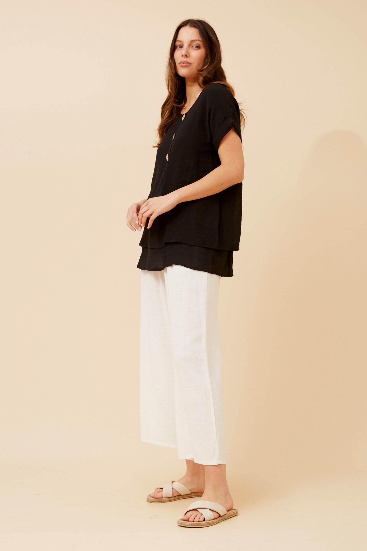 Soraya Double Layer Top T523077 Black