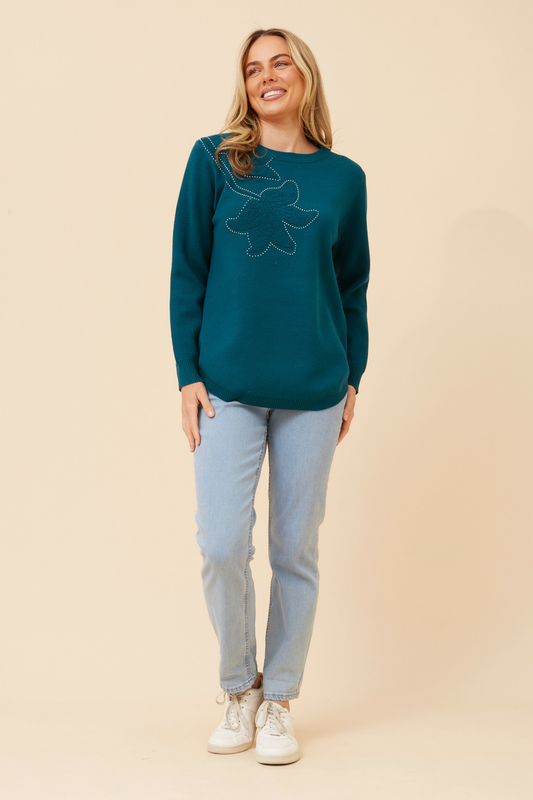 Tulli Floral Knit KP178179 Teal