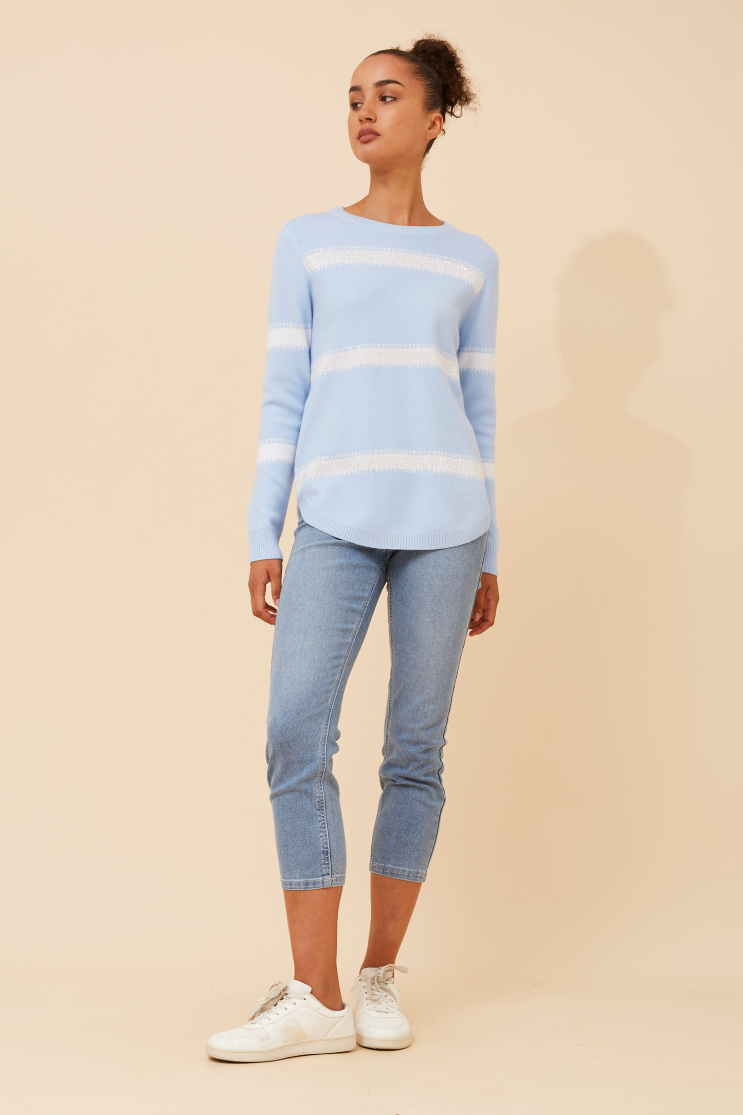 Olivia Stripe Pullover with Diamante Details KP522531