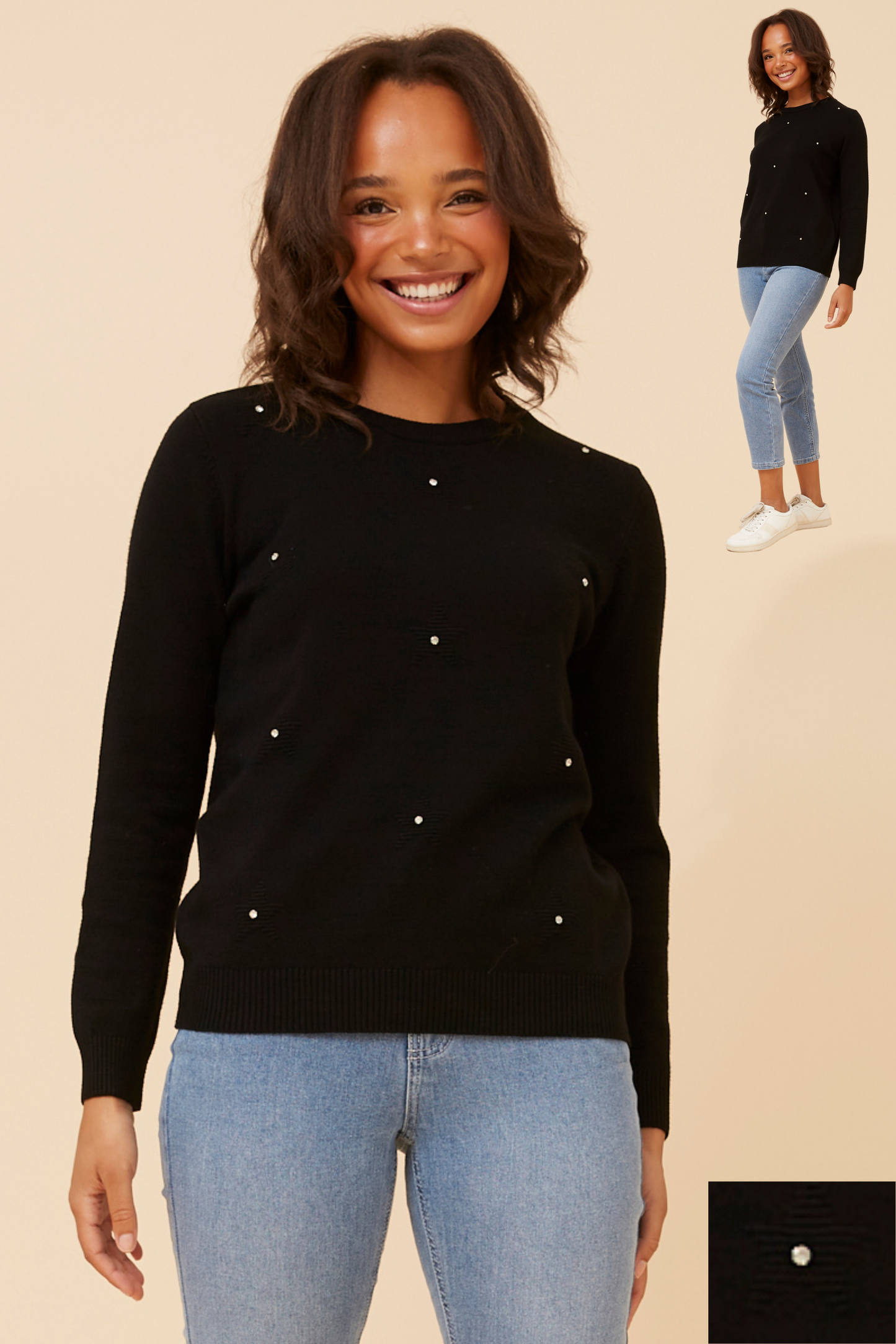 Berita Pearl Detail Knit KP525906 Black