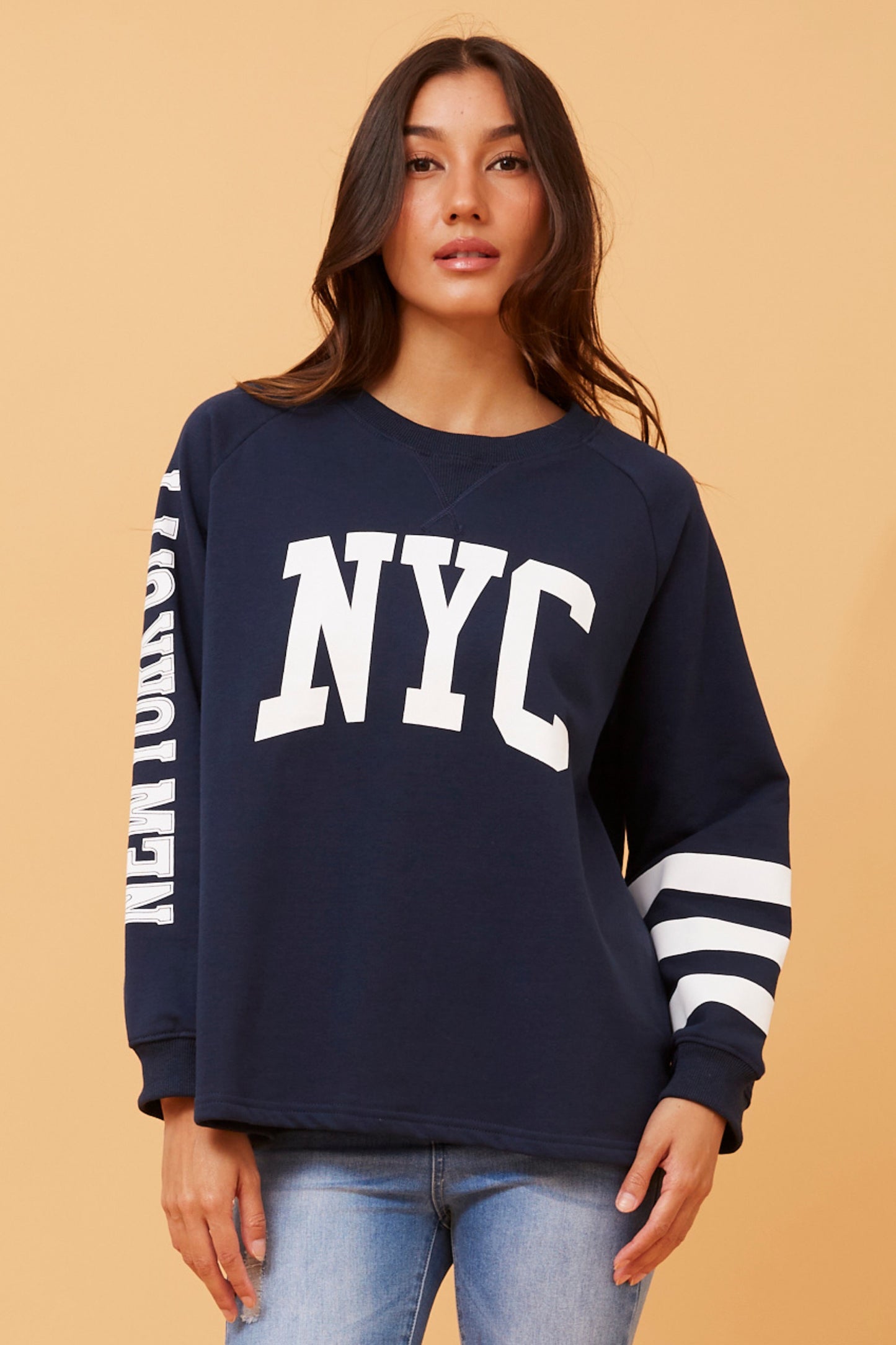 NYC Graphic Print Fleece T516348 Navy