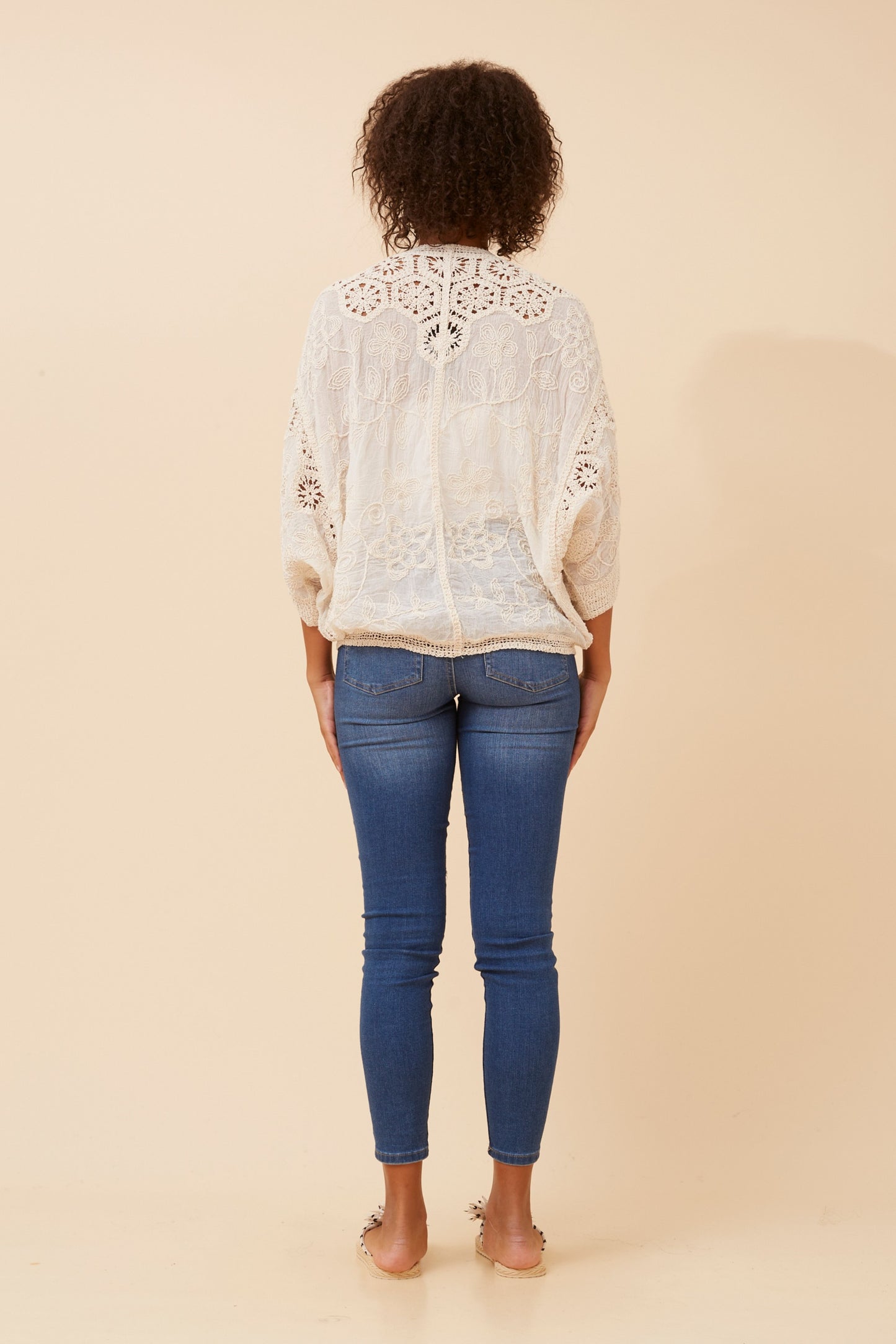 Boho Lace Crochet Cardigan C734706 Cream