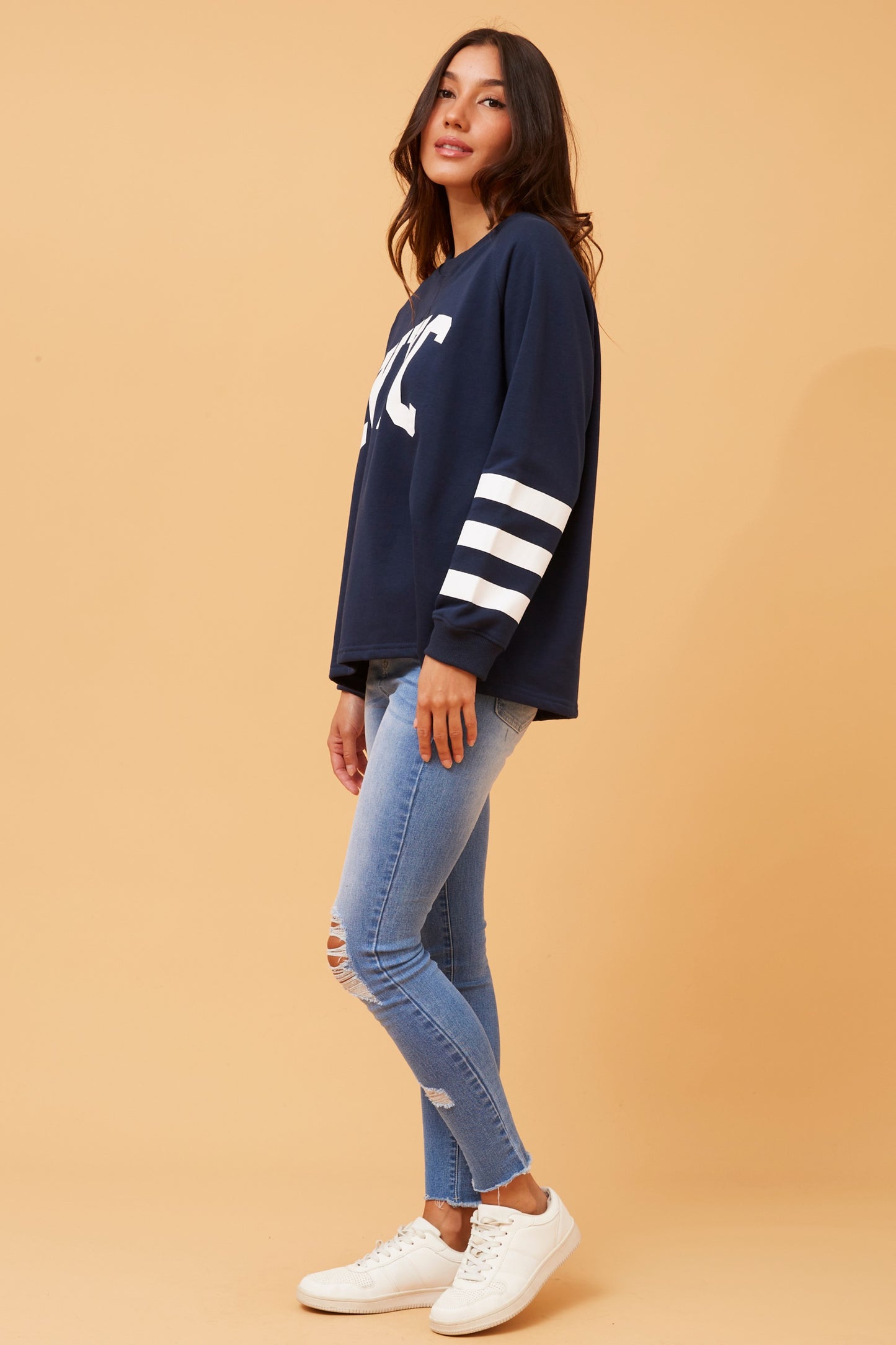 NYC Graphic Print Fleece T516348 Navy