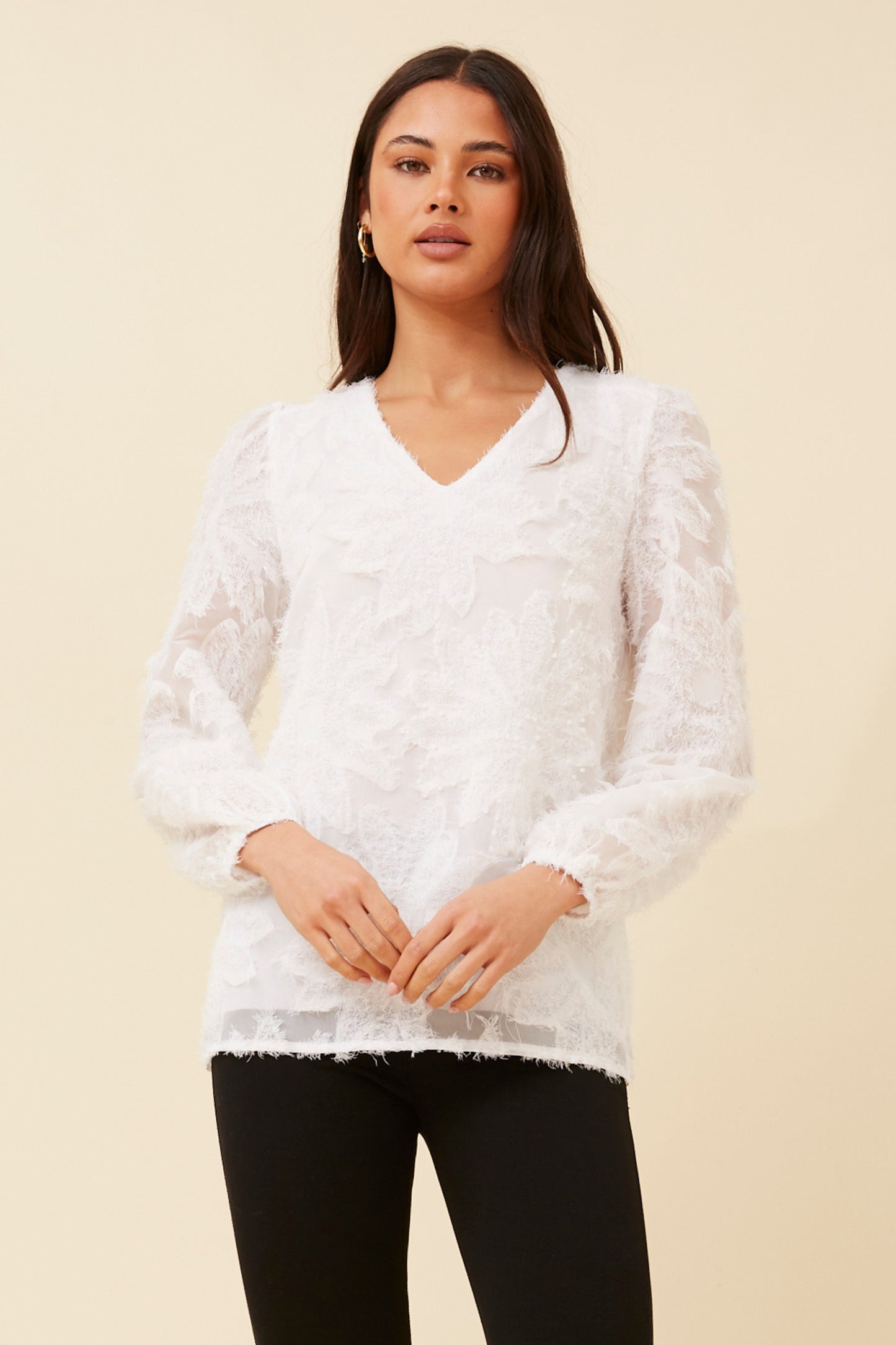 Azra Floral Pattern Blouse T733982 White