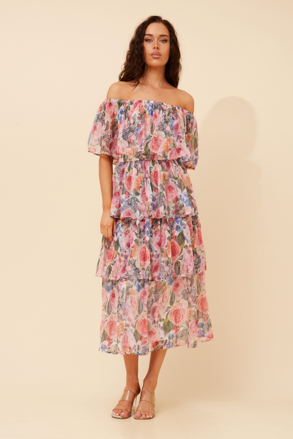 Valena Floral Dress D179881 Multi White