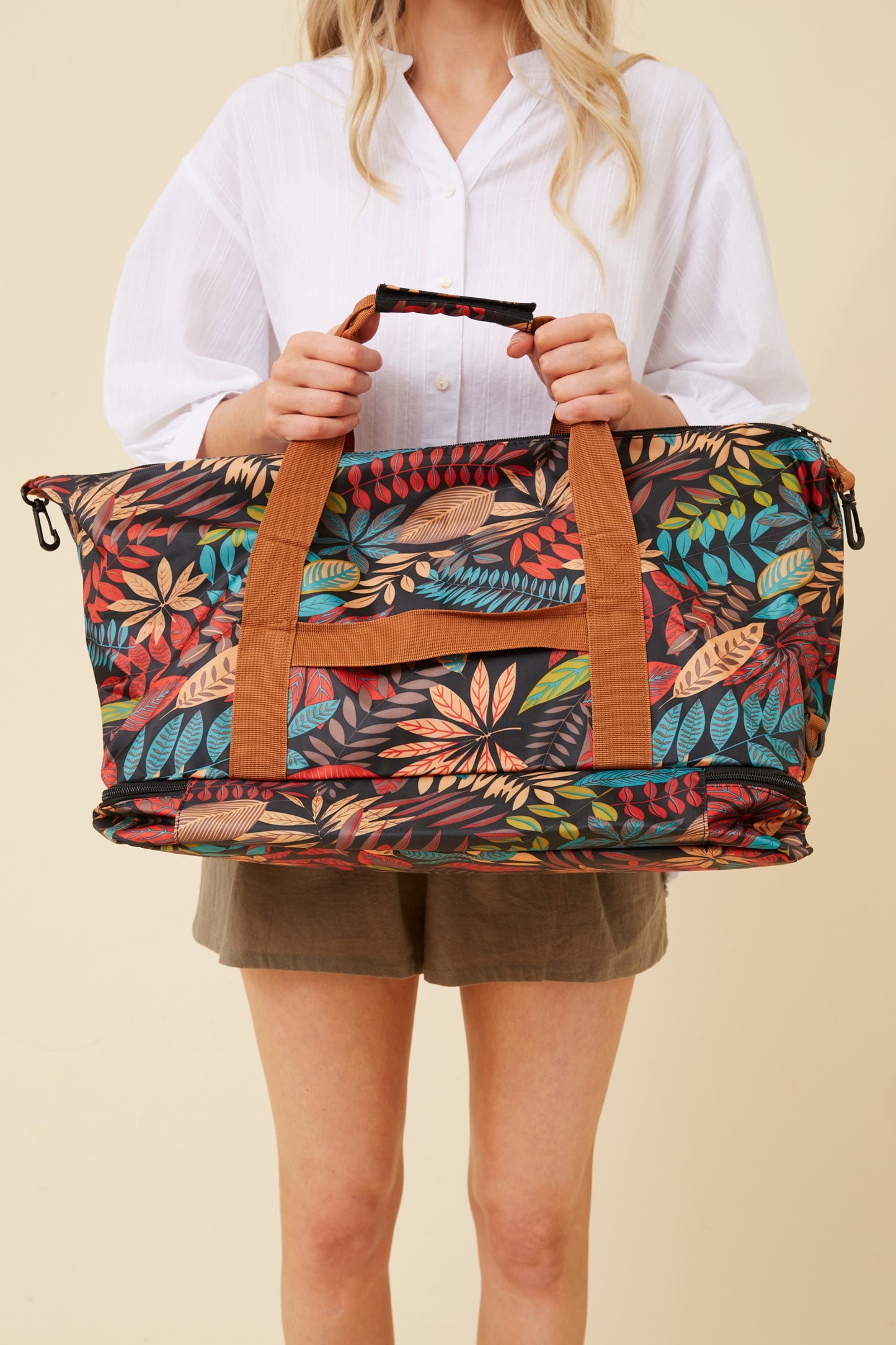 Floral Travel Bag with Zip