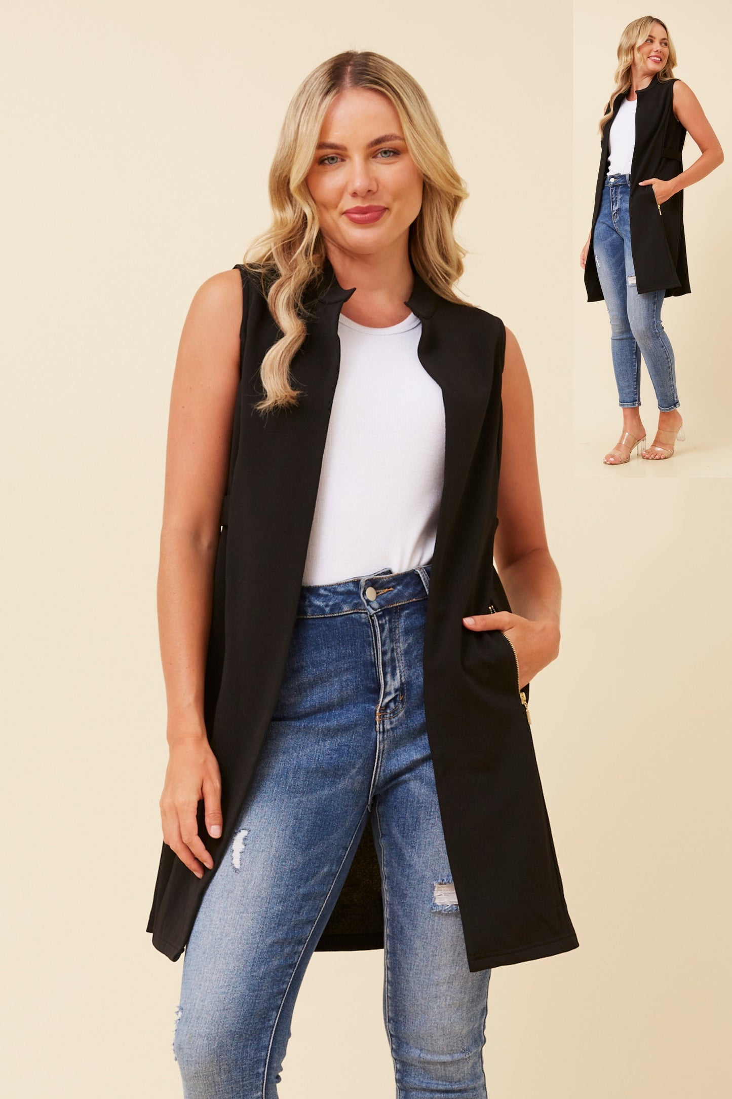 Zuri Longline Vest V731805 Black