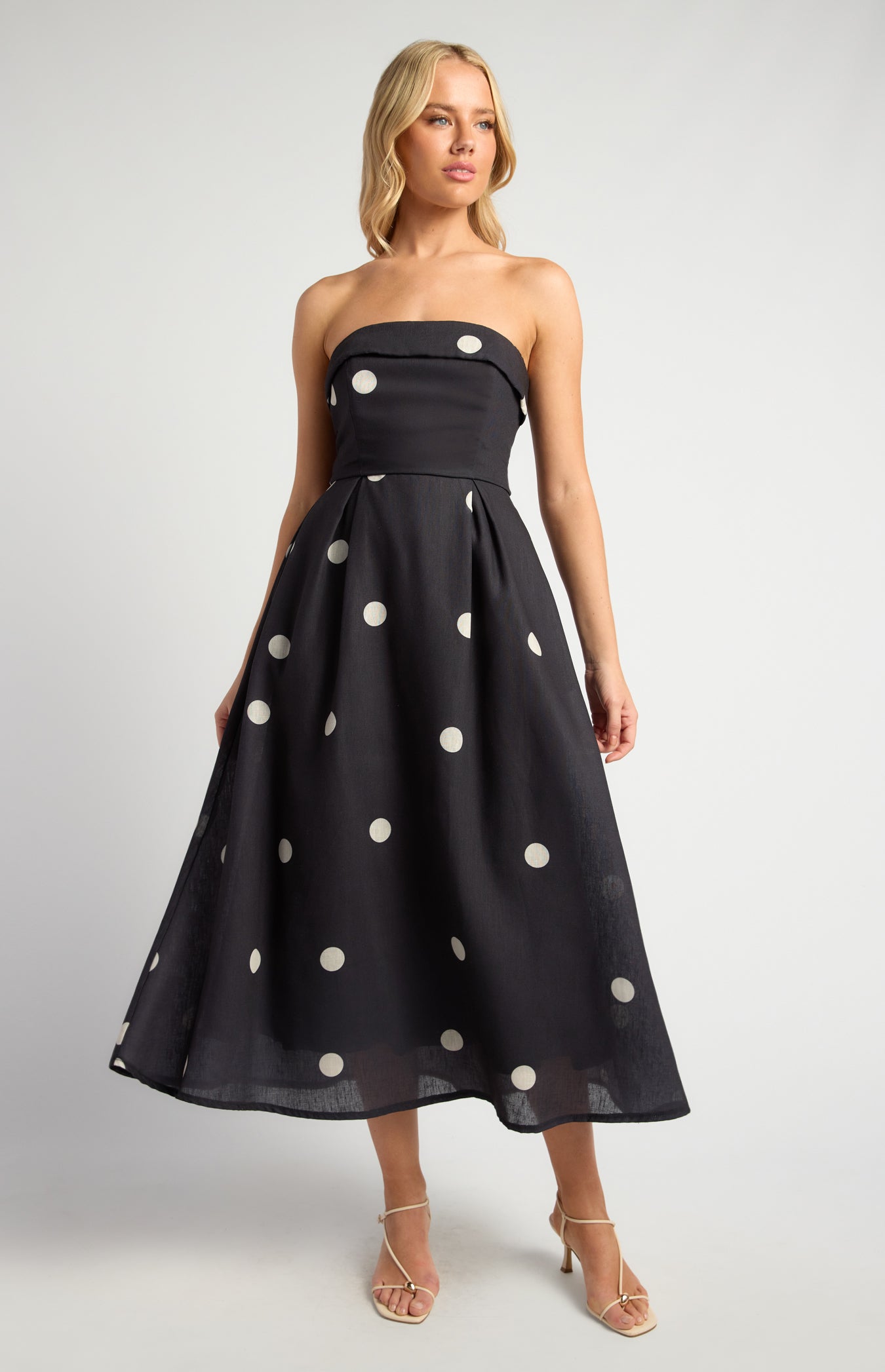 Violette Polkadot Midi Dress