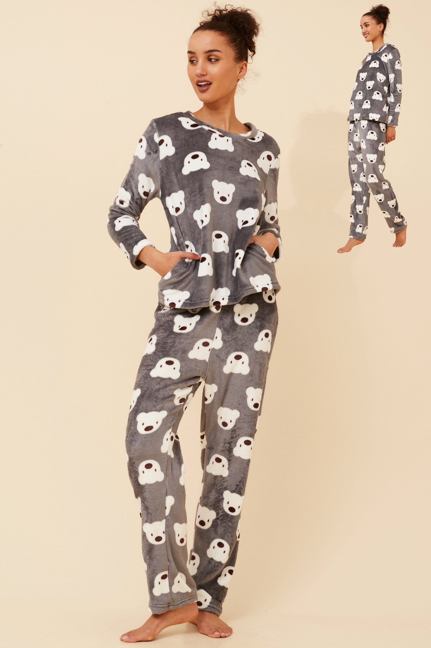 Teddy Bear Print Set SET510324 Charcoal
