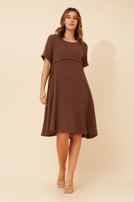 Anni Tunic Midi Dress - D736248 Coffee