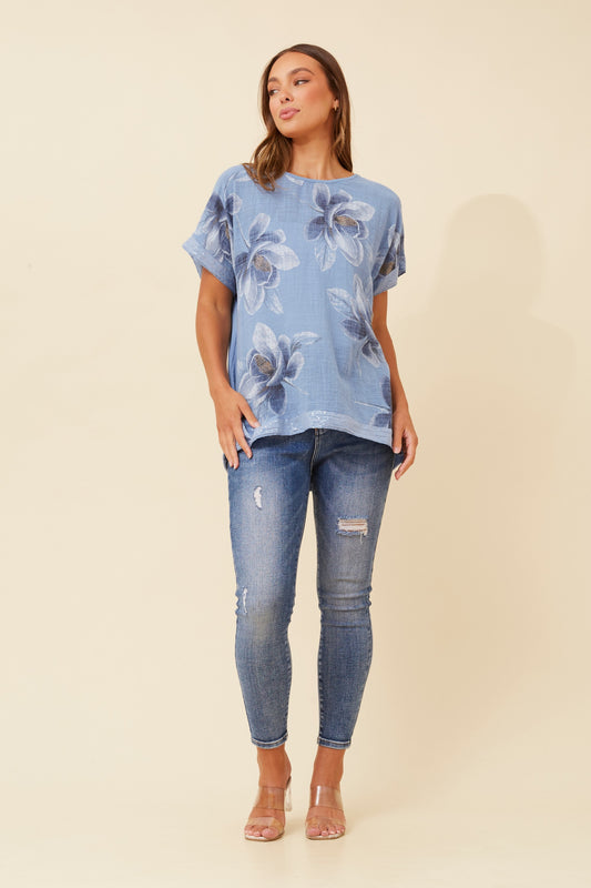 Veira Floral Print Italain Top T519077