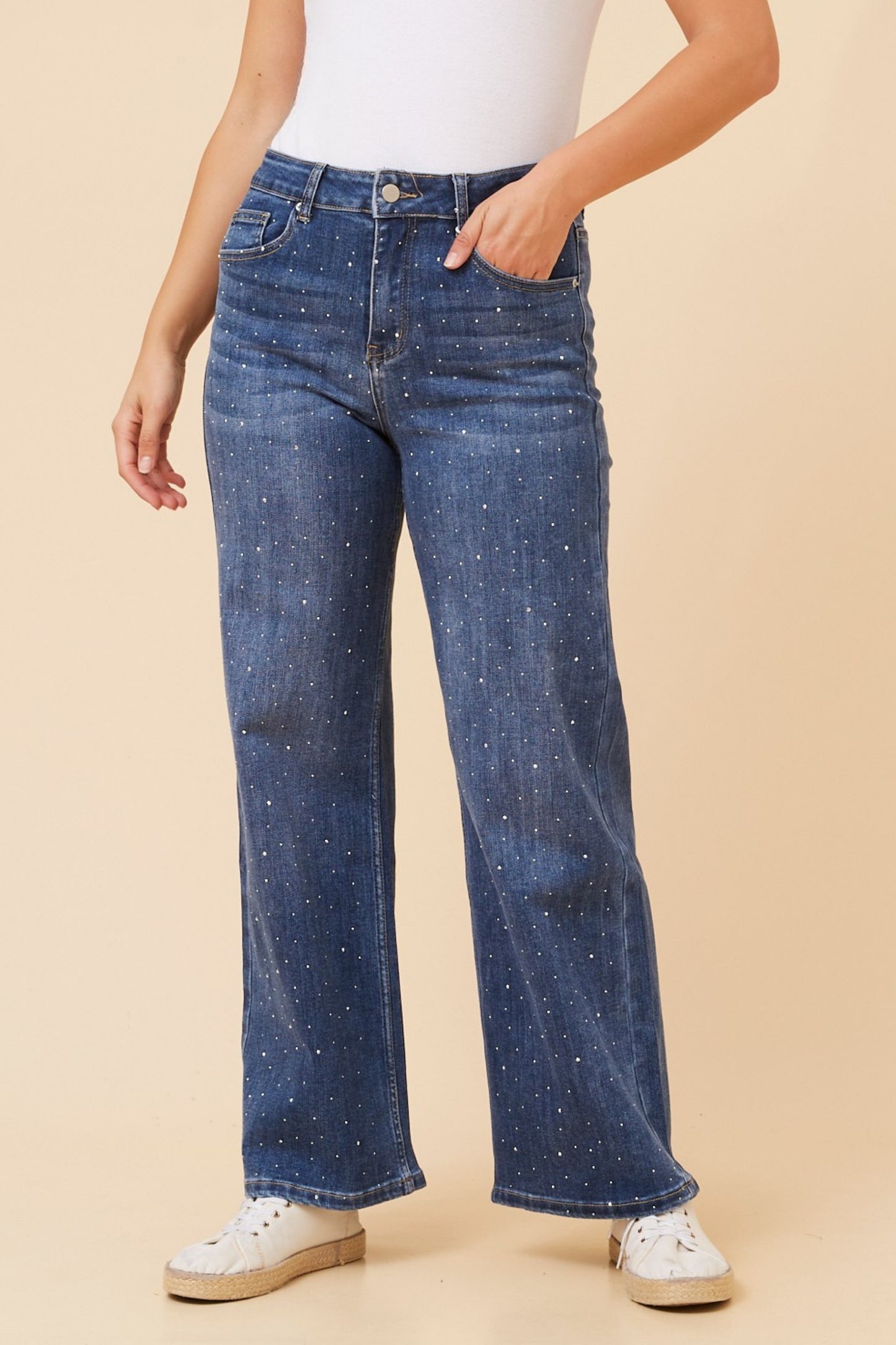 Nicole Denim Sequin Pants P734881