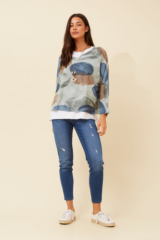 Vona Layered Top T522563 Sage