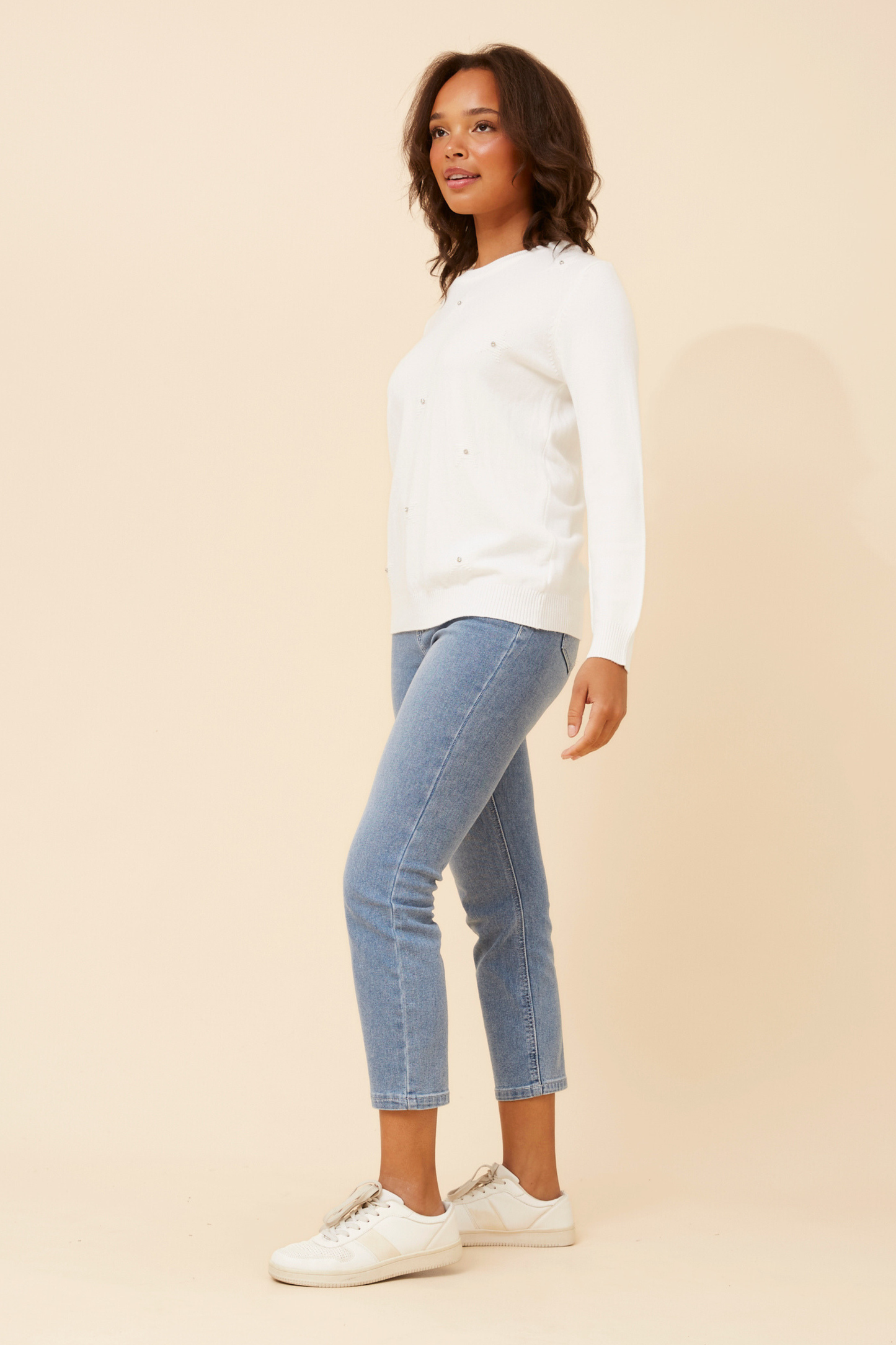 Berita Pearl Detail Knit KP525906 White