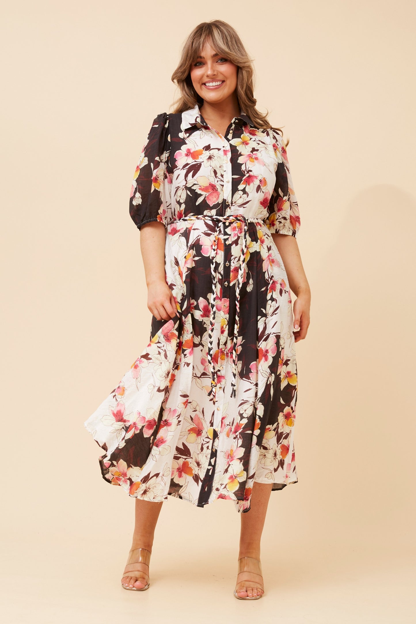Qira Floral Shirt Dres D524416