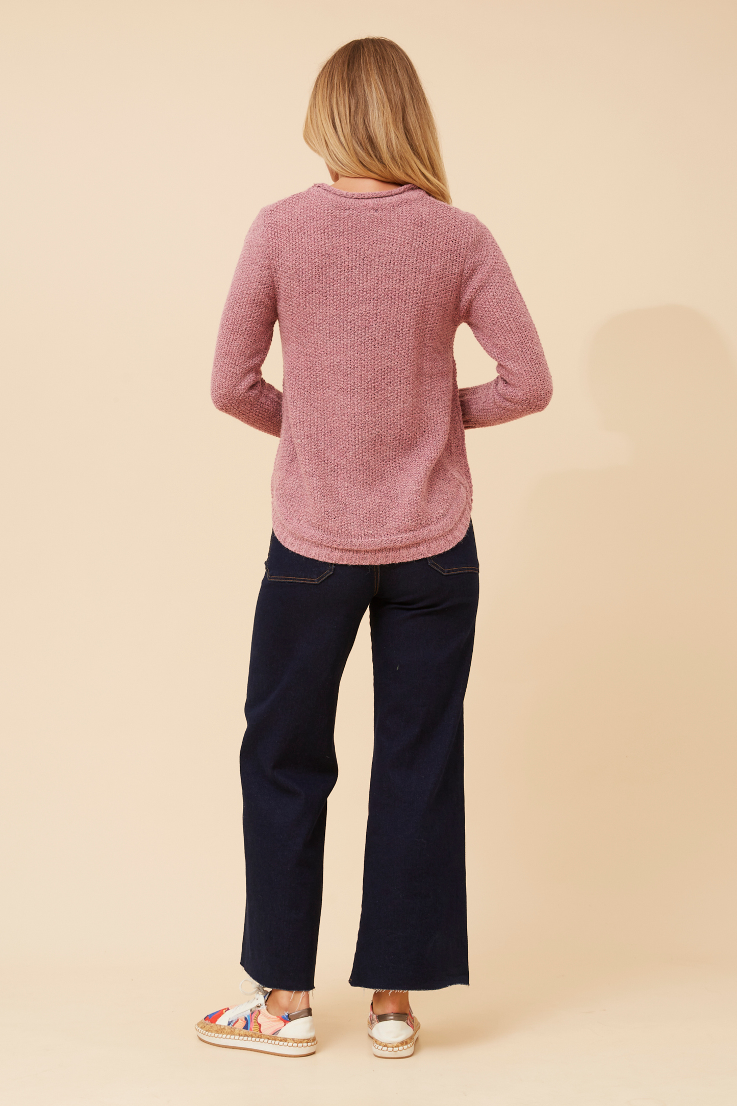 Jerry Button Detail Knit KP508431 Dusty Pink