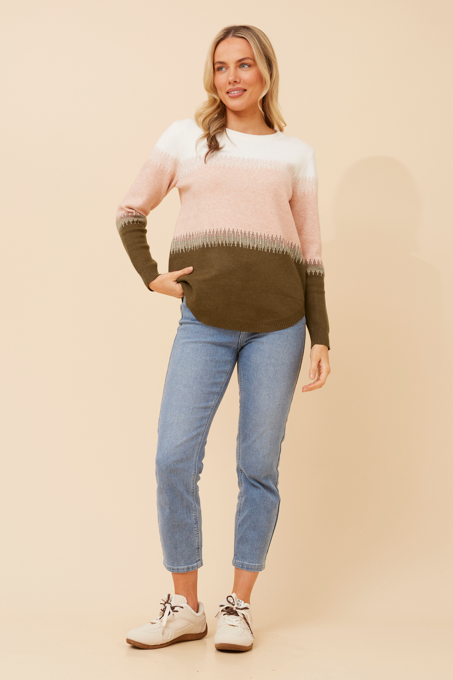 Taylor Stripe Knit KP178166 Chocolate
