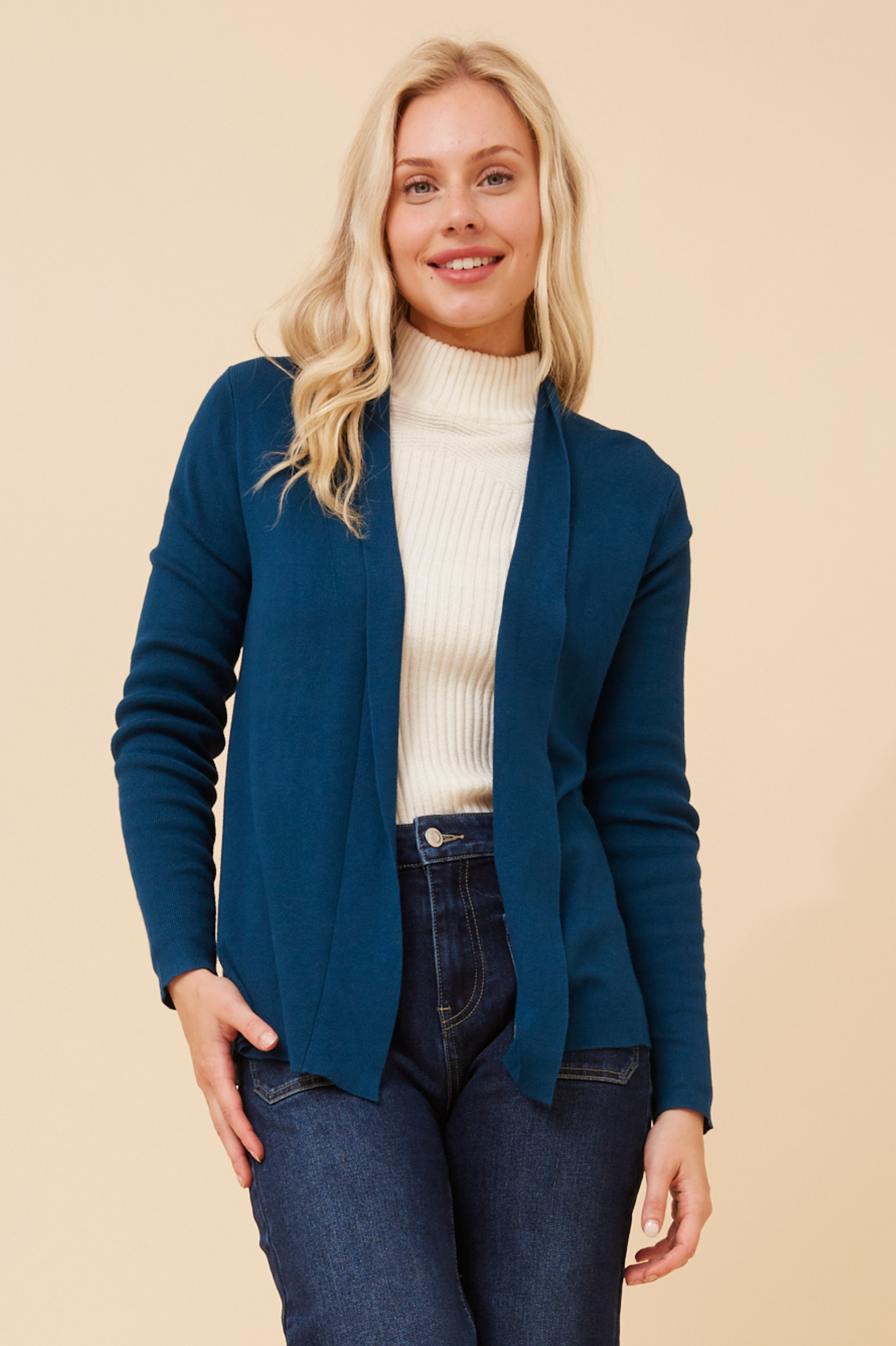 Shawl Collar Cardigan KC521966 Teal