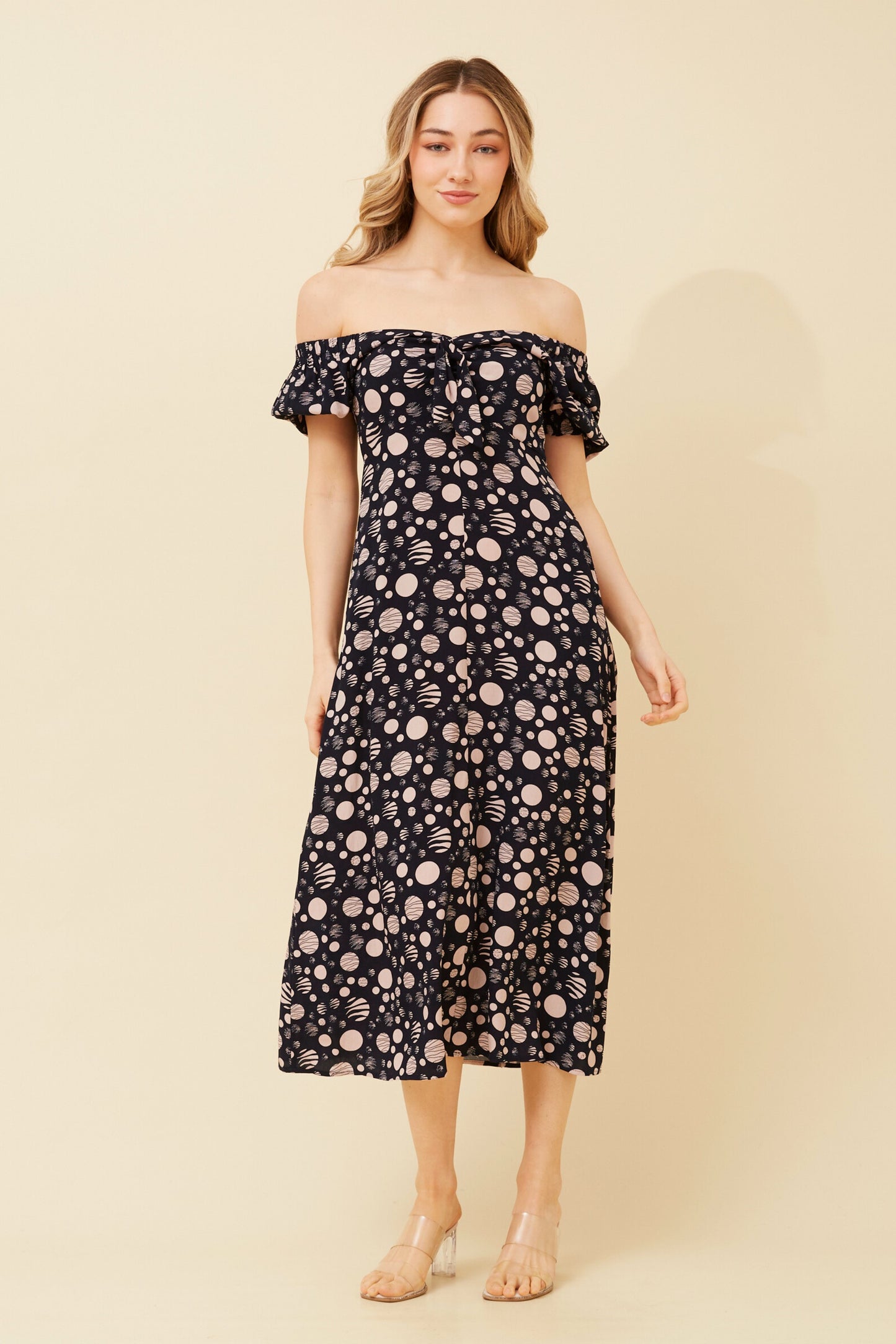 Anne Polka dot Print Dress - Navy D520357