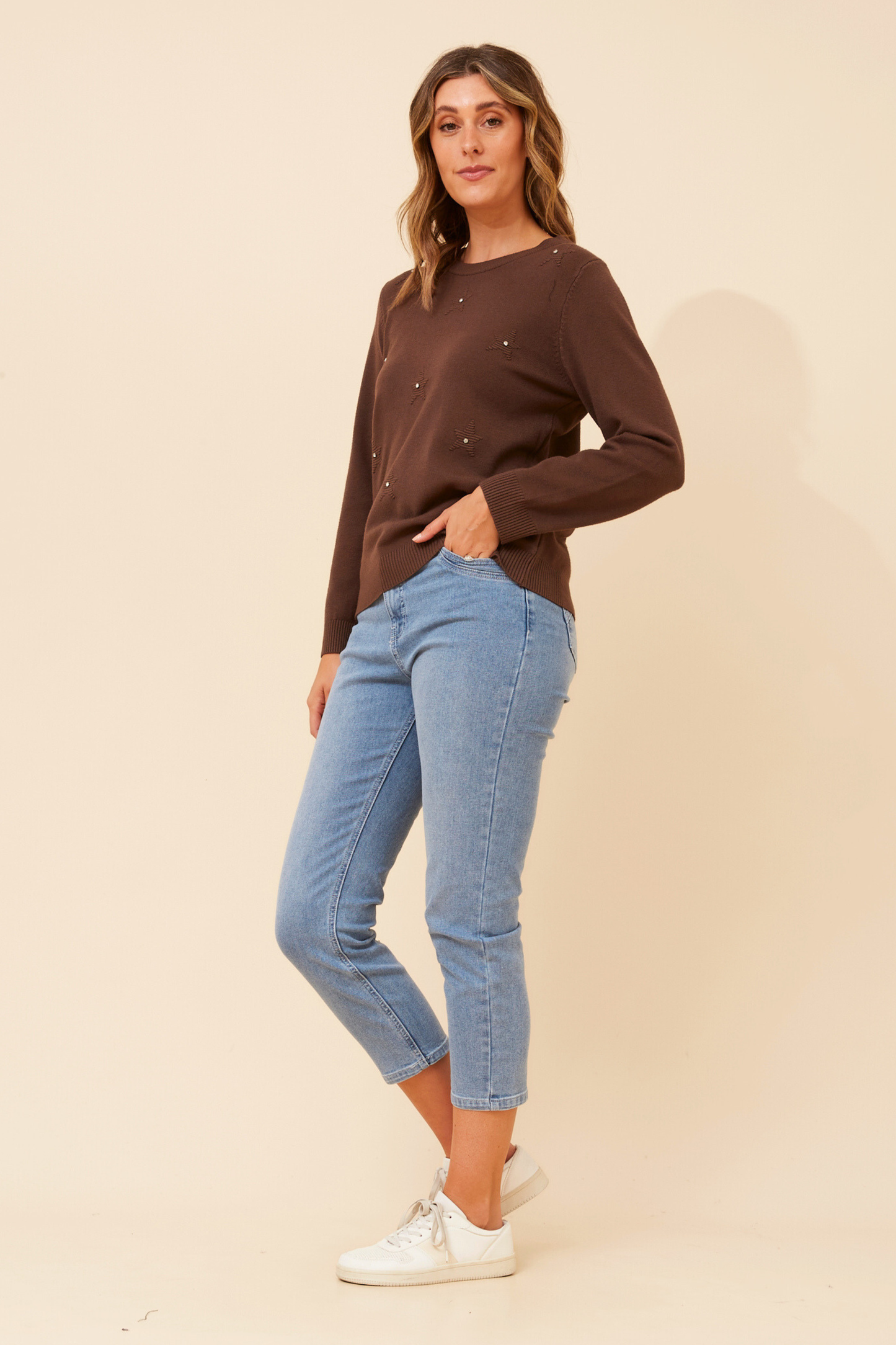 Berita Pearl Detail Knit KP525906 Chocolate