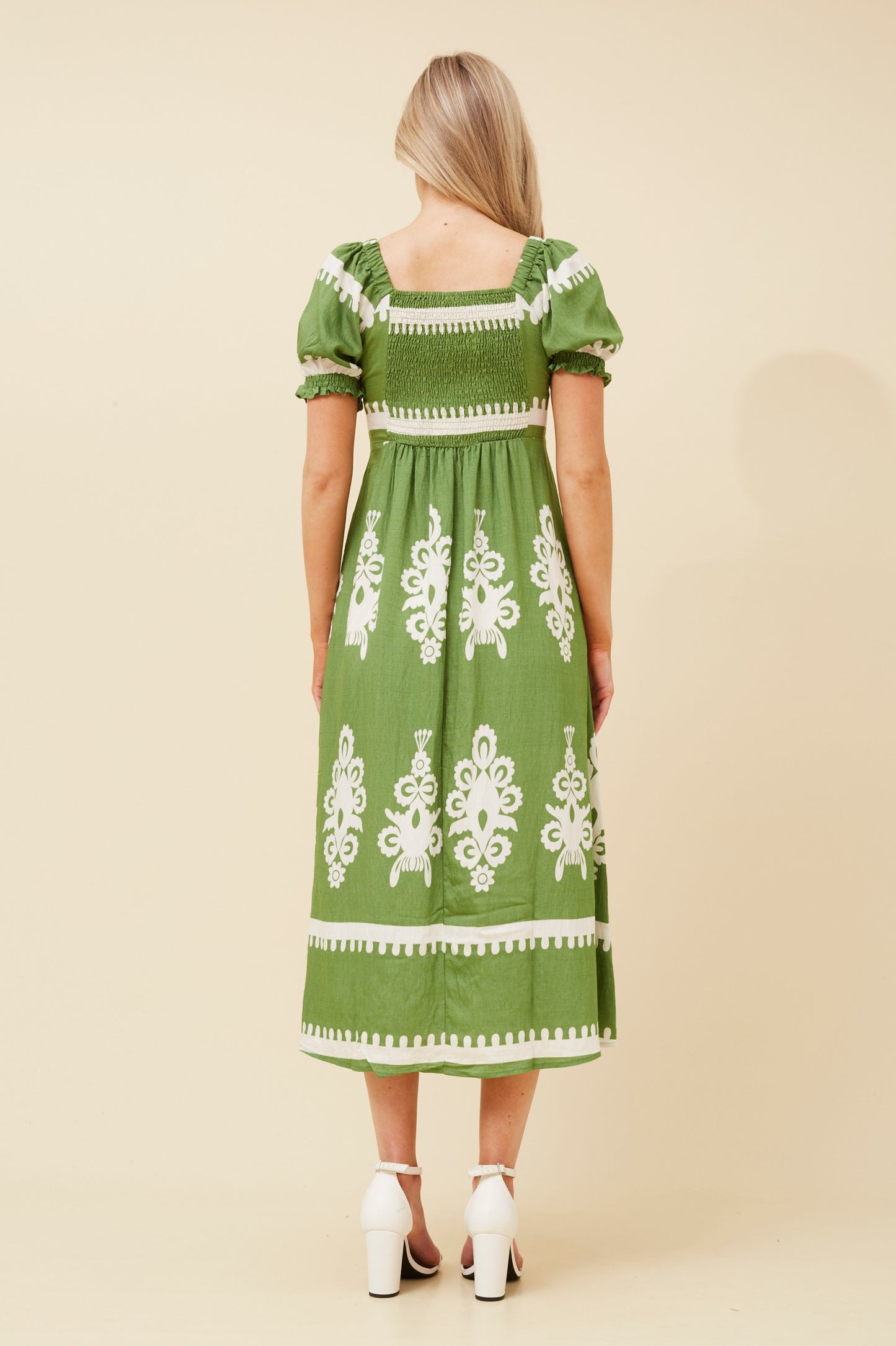 Anne Front Bow Dress - Green D521459