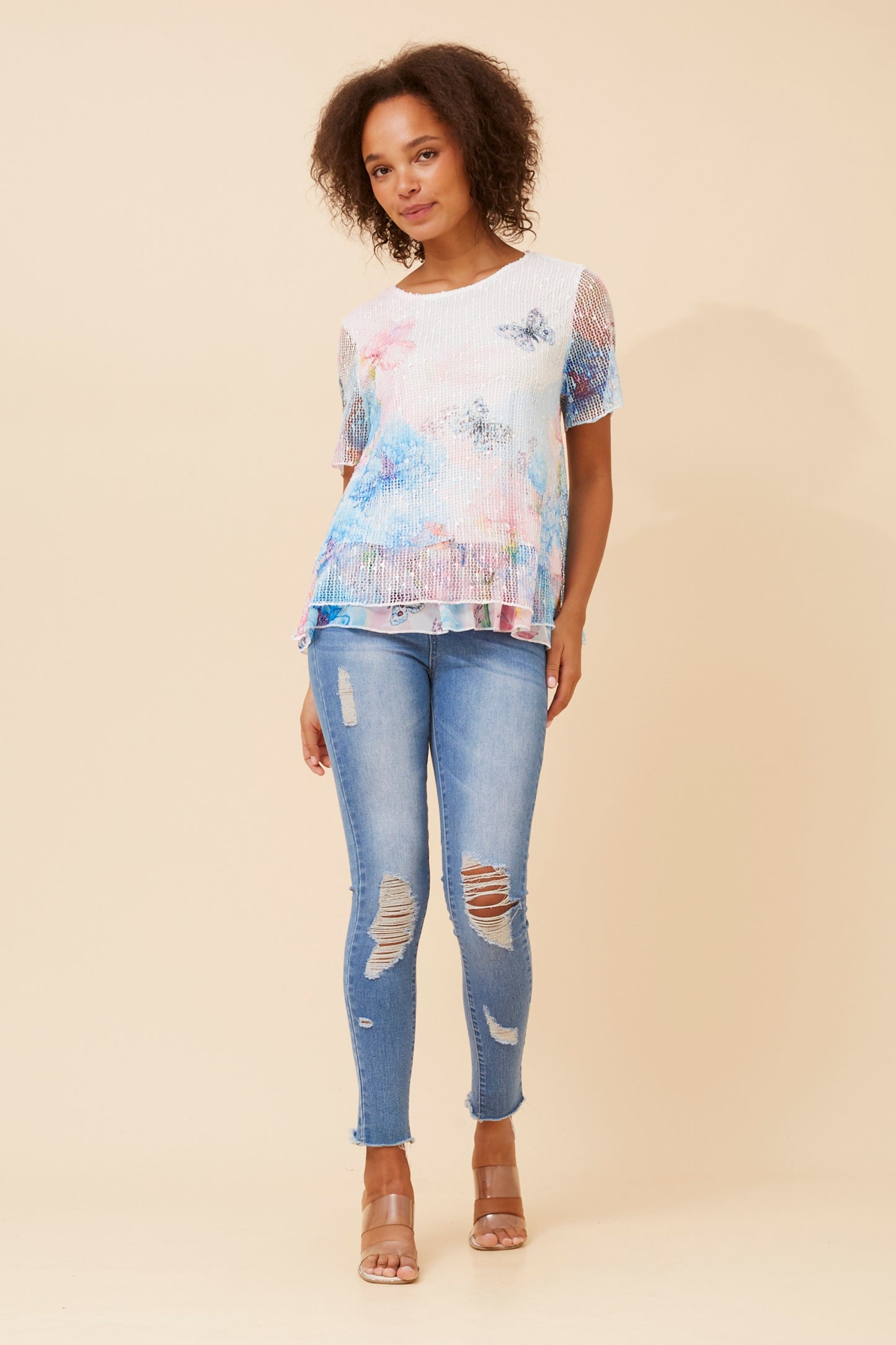 Niki Butterfly Printed Top - T734602
