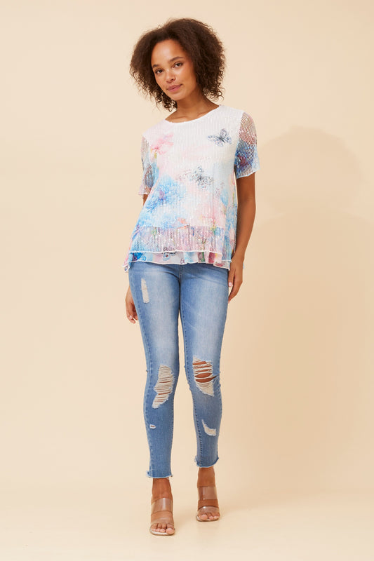 Niki Butterfly Printed Top - T734602