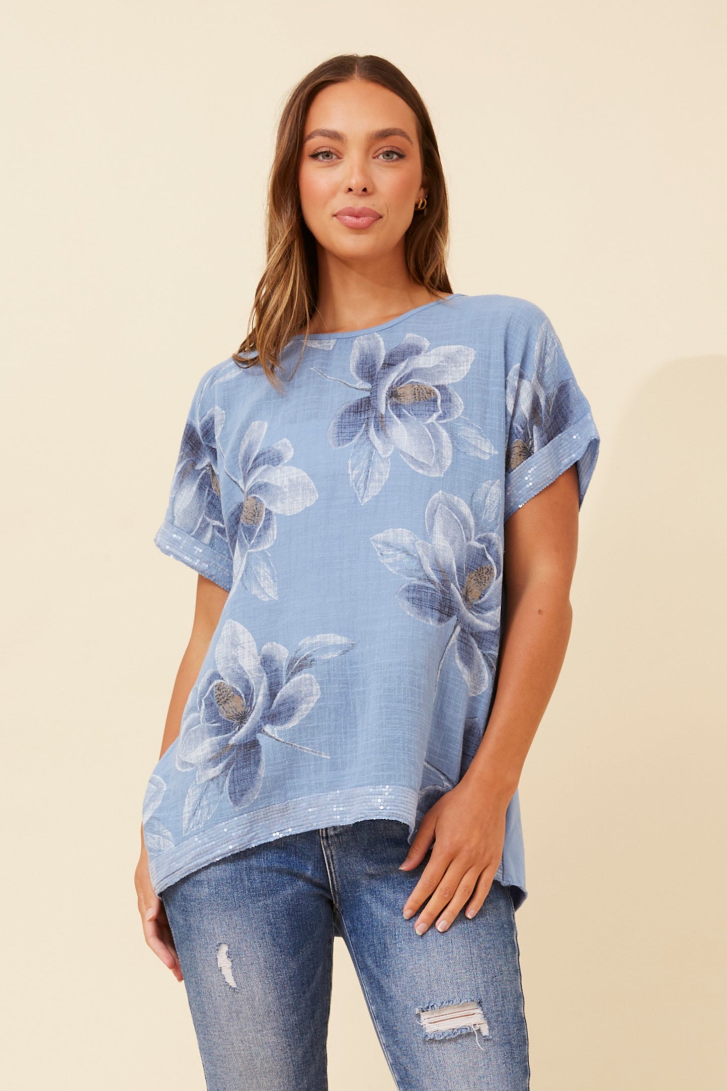 Veira Floral Print Italain Top T519077