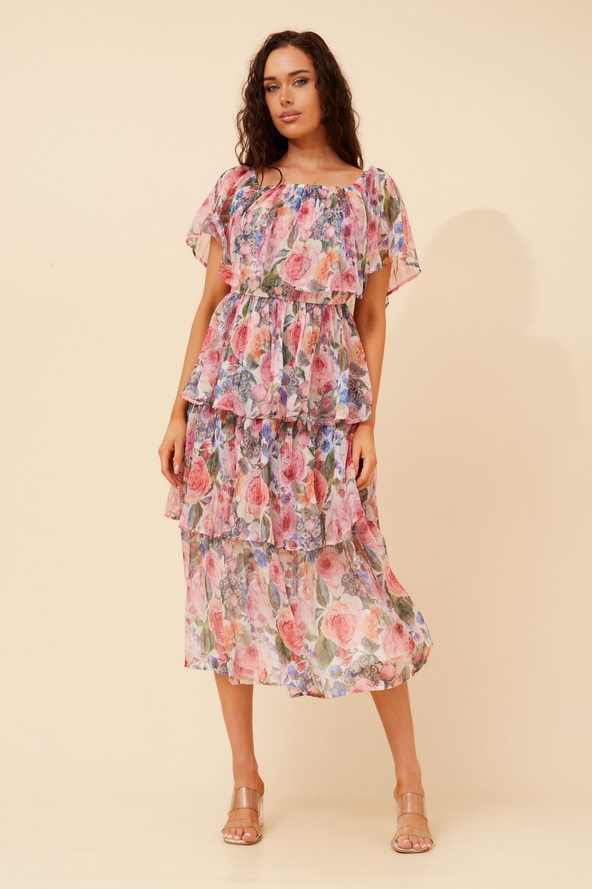 Valena Floral Dress D179881 Multi White