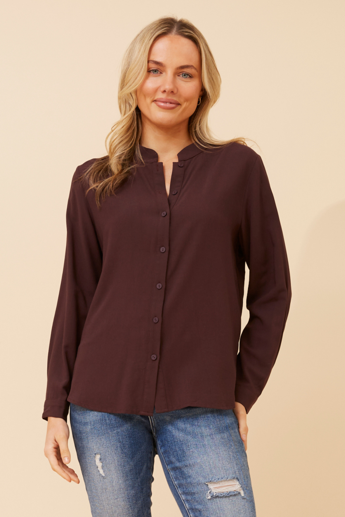 Eboni Shirt Blouse T526426 Chocolate