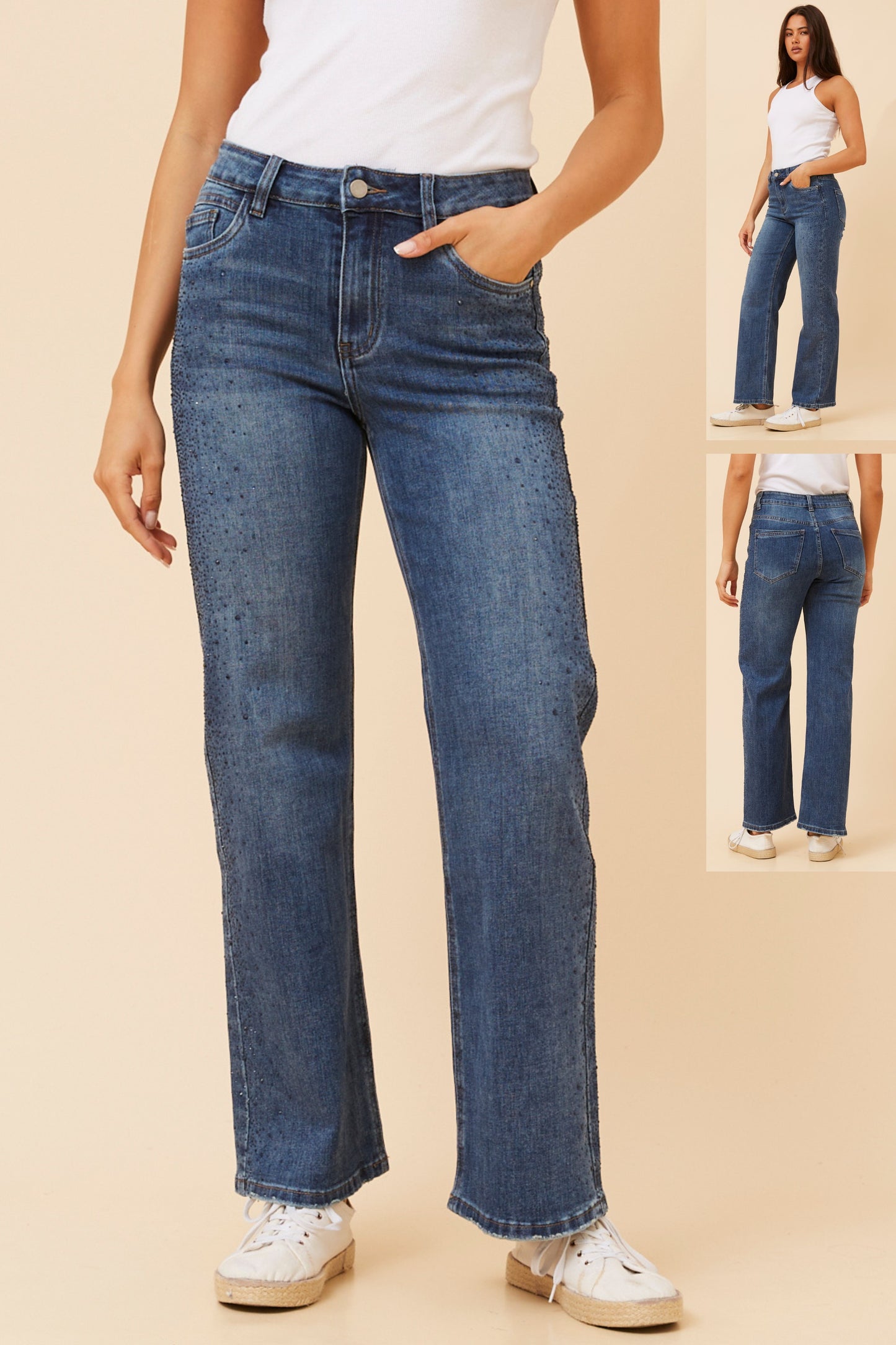 Nish Diamante Denim Pants P524856