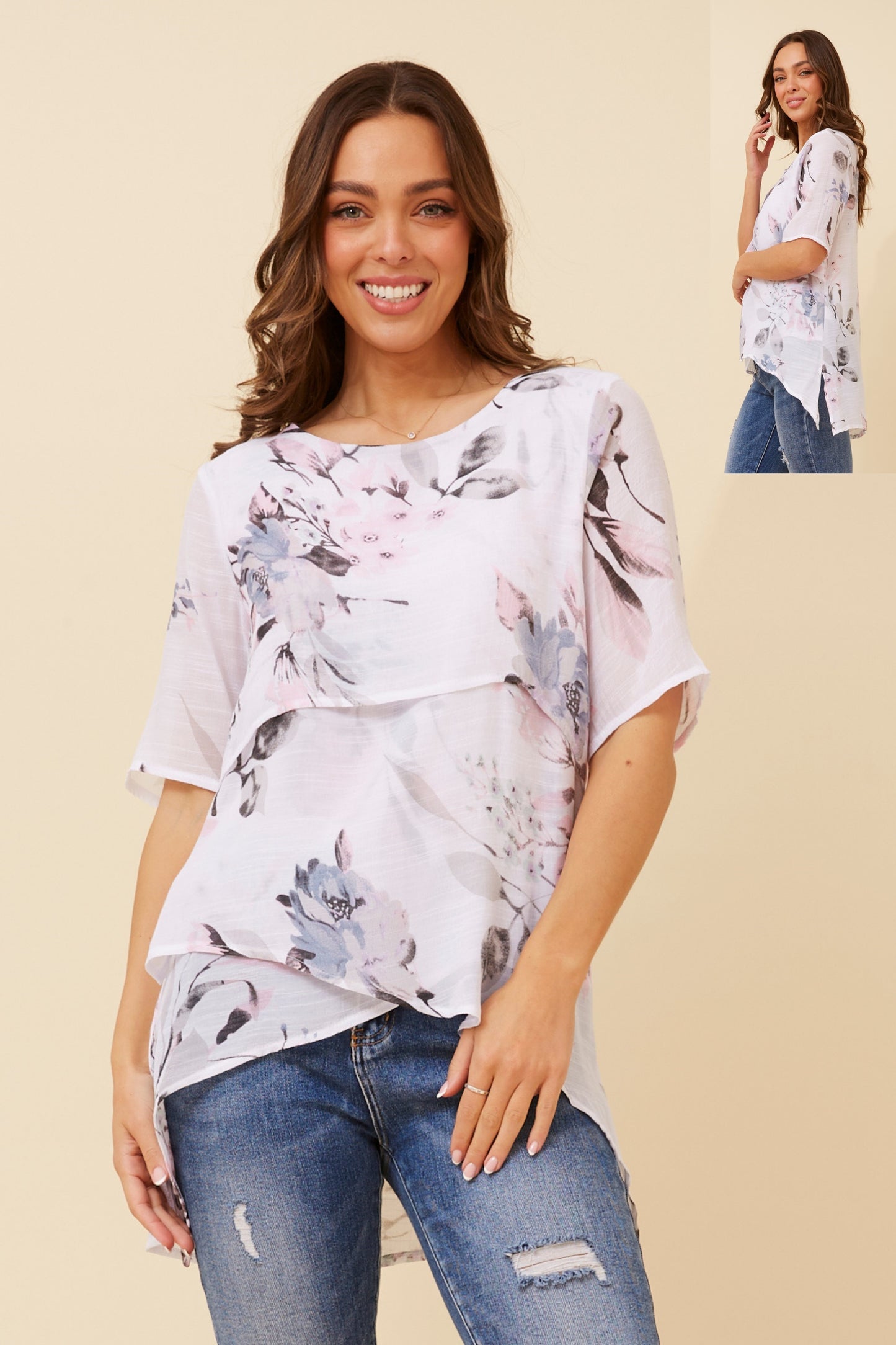 Emery Double Layer Top T515833 Pink