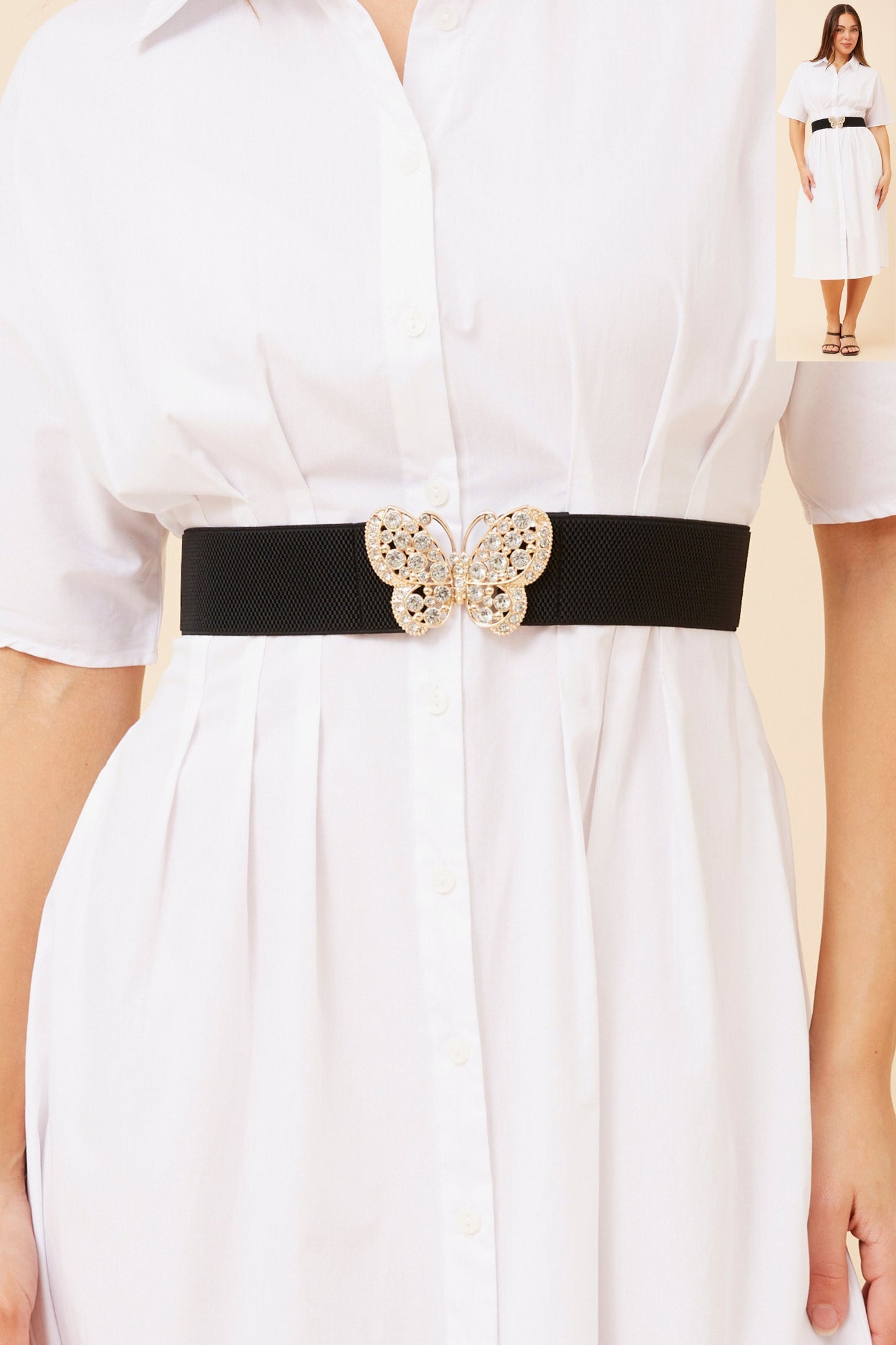 Butterfly Buckle Belt BE524881 Black