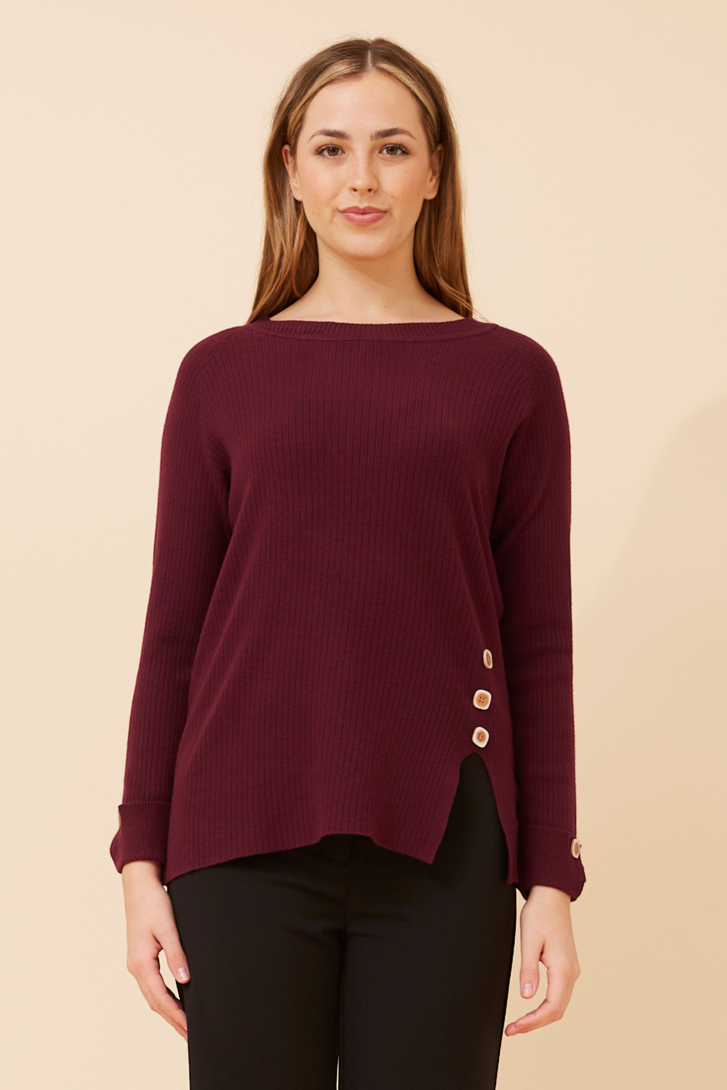 Ivie Rib Knit KP524500 Burgundy