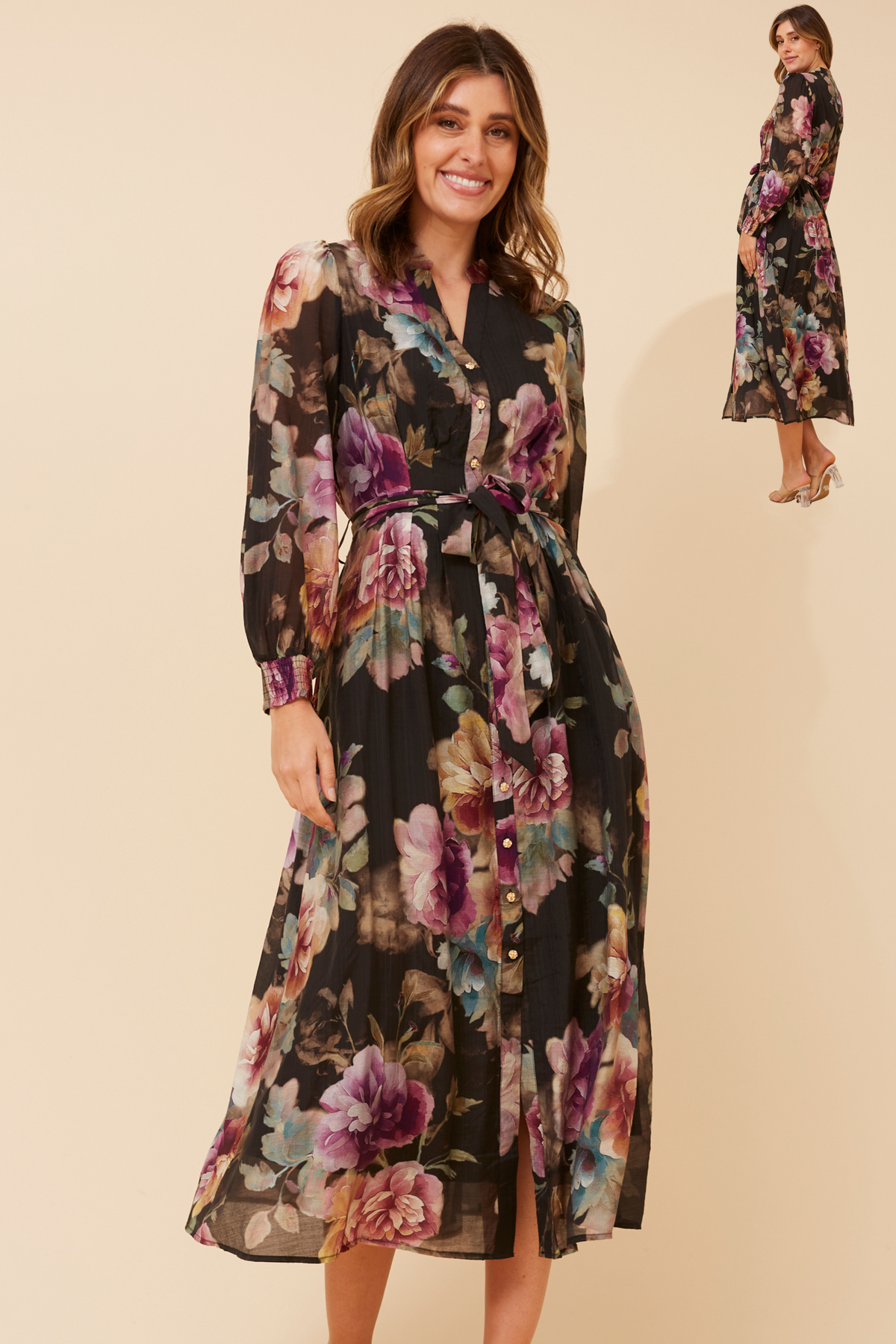 Emberly Floral Dress D736285 Multi Black
