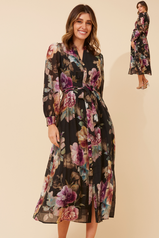 Emberly Floral Dress D736285 Multi Black