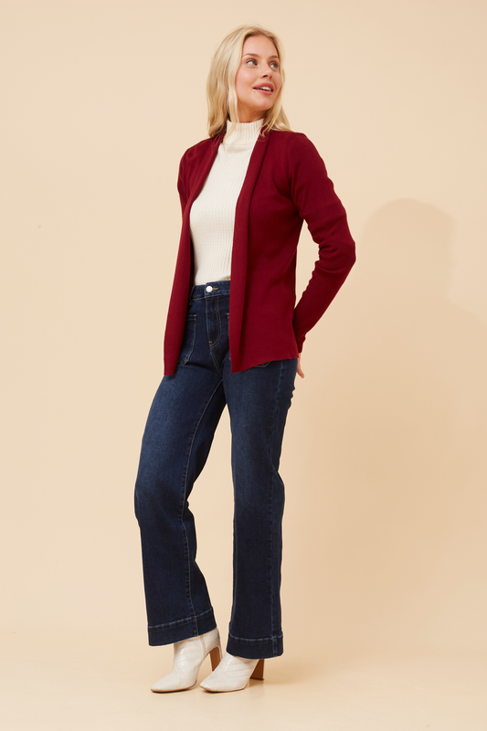 Shawl Collar Cardigan KC521966 Red Dahlia