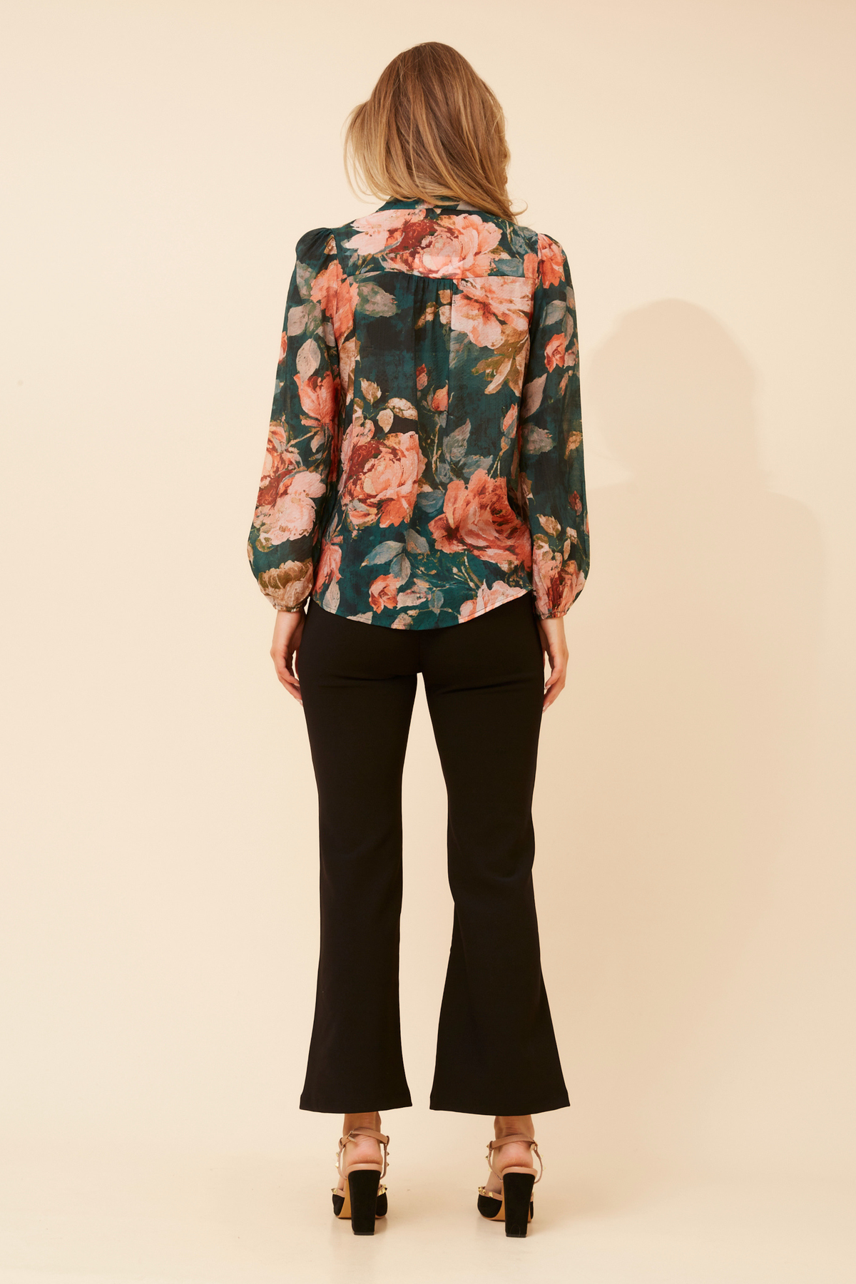 Siyra Floral Party Blouse T526989 Emerald