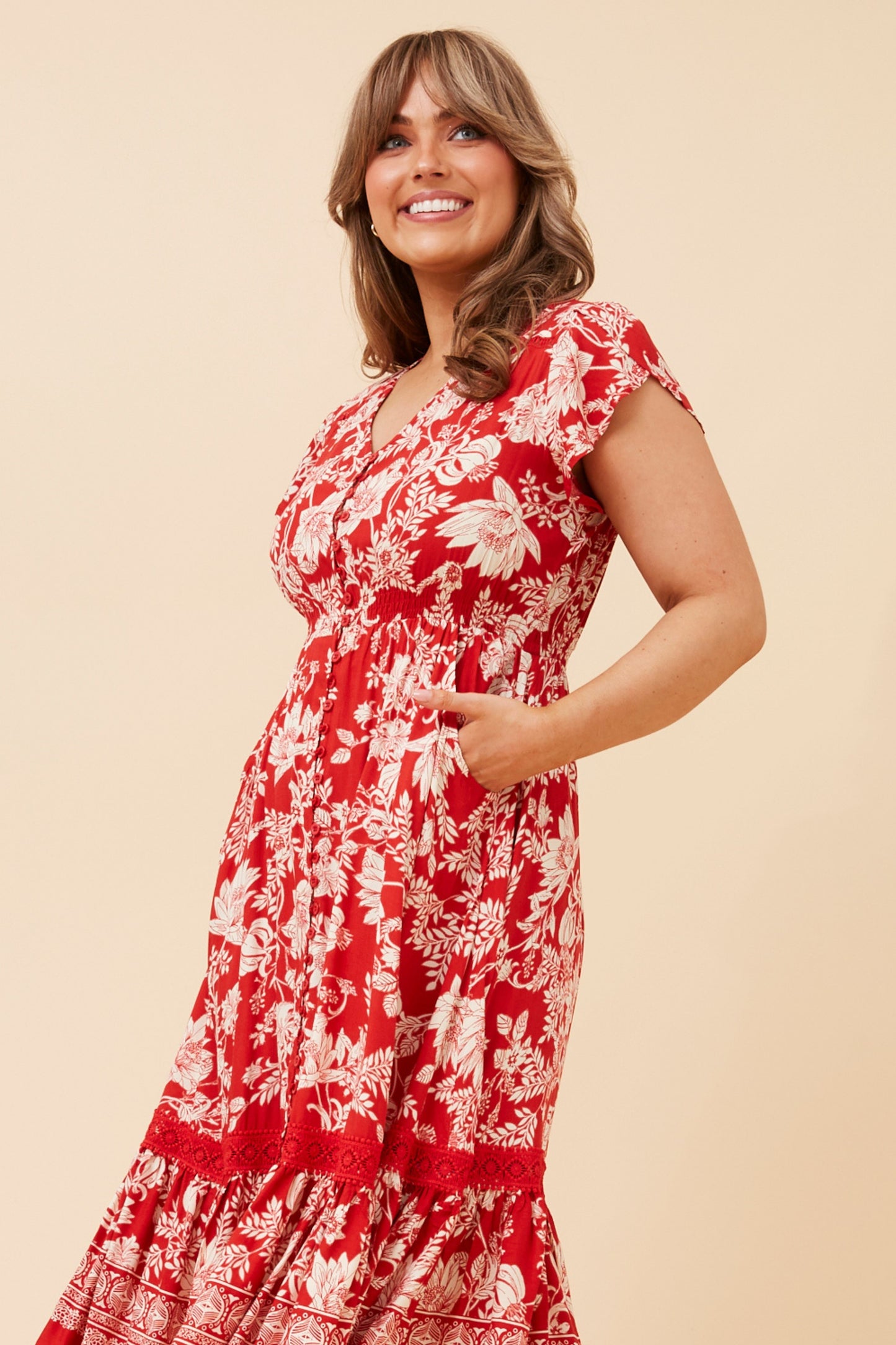 Serena Floral Midi Dress - D523238