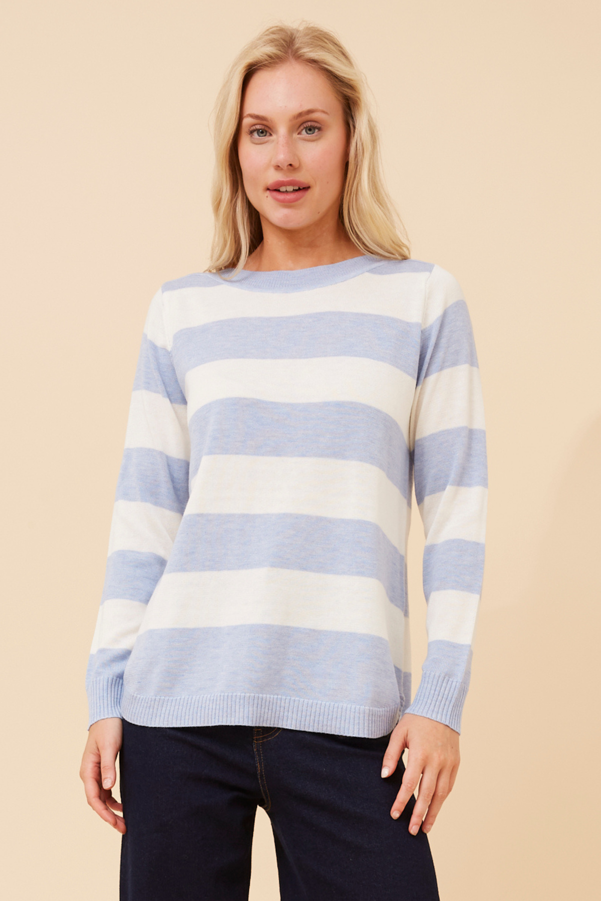Georgi Stripe Knit KP518385 Skylight