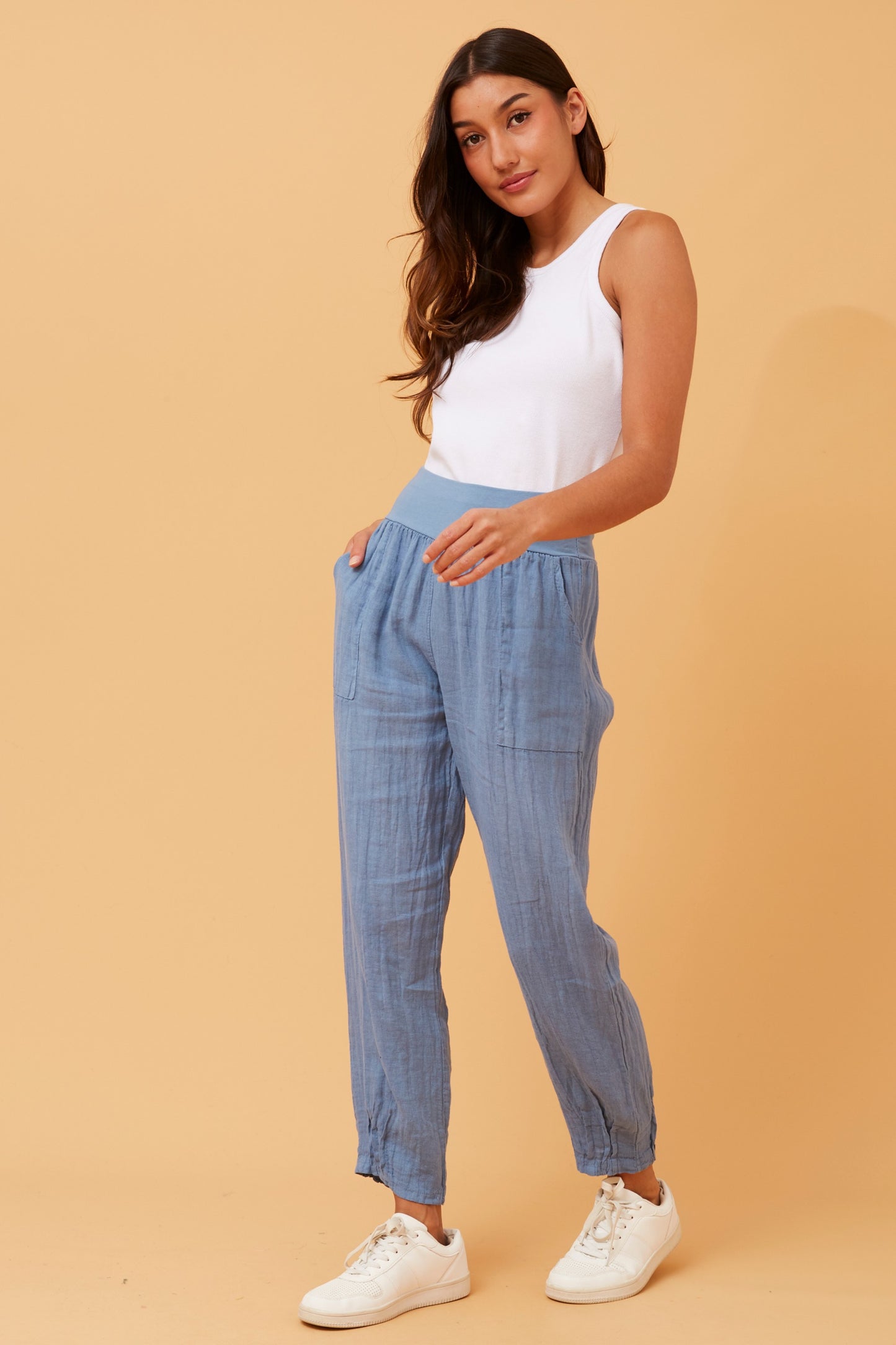 Linen Italian Pant P516694 Denim